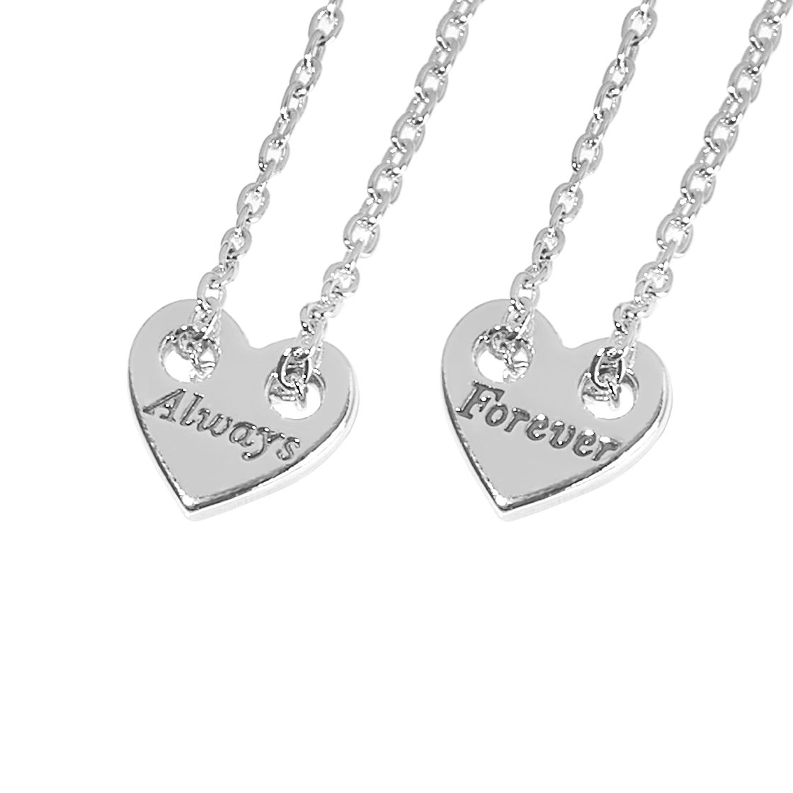 (W) 판도라 포에버 & 올웨이즈 스플릿터블 하트 콜리어 네클리스 스털링 실버((W) Pandora Forever & Always Splittable Heart Collier Necklace Sterling Silver) - 2