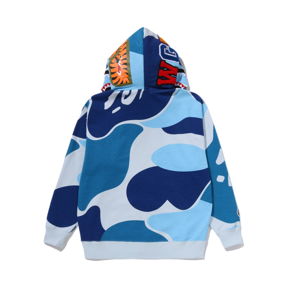 베이프 메가 ABC 카모 더블 샤크 릴렉스드 핏 풀 집 후드 블루(BAPE Mega ABC Camo Double Shark Relaxed Fit Full Zip Hoodie Blue) - 3