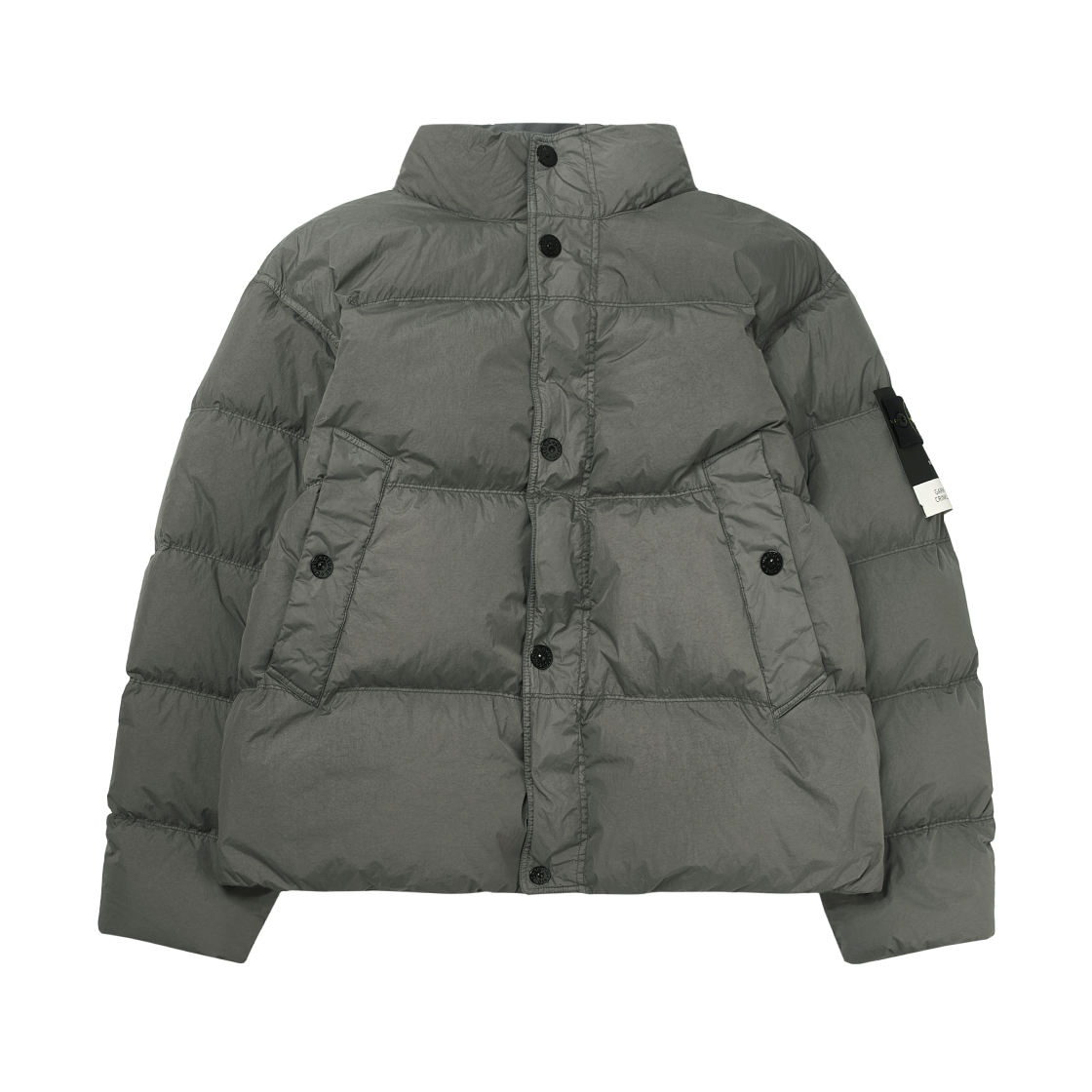 스톤 아일랜드 4100010 크링클 랩스 NY 리사이클 나일론 윈드 레지스턴트 다운 자켓 시멘트 - 25FW(Stone Island 4100010 Crinkle Reps NY Recycled Nylon Down Jacket with Wind Resistant Cement - 25FW)