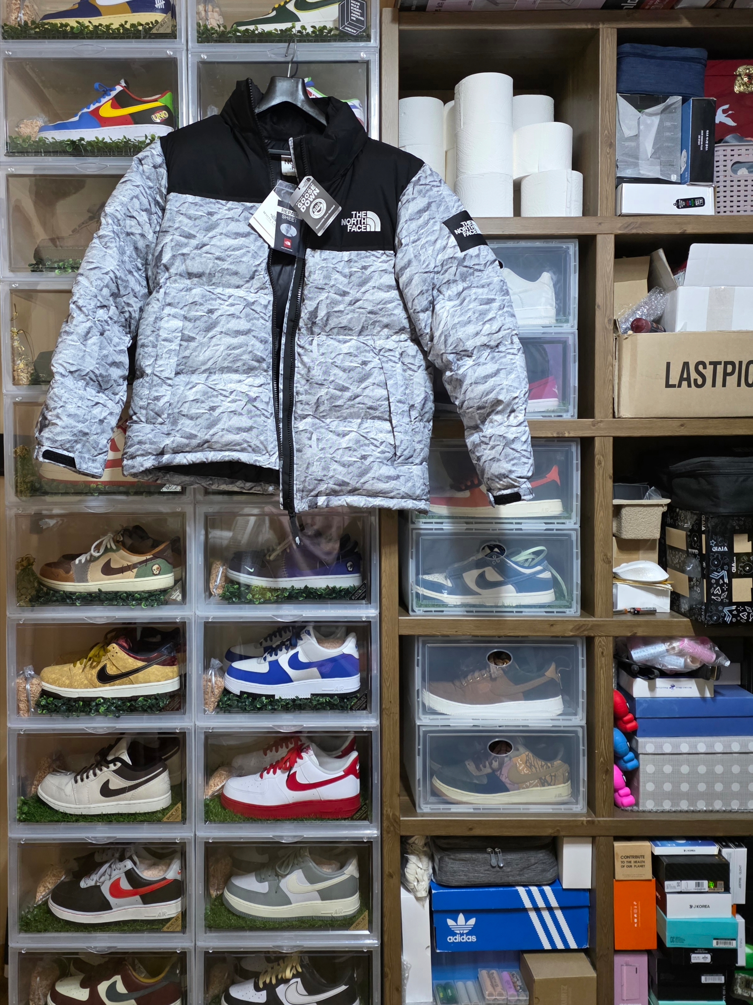 The North Face White Label Novelty Nuptse Down Jacket White 착용 스타일