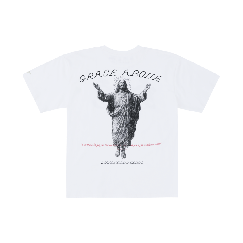 러브러브러브 SV 3F 반팔 탑 005 예수 화이트(LUVLUVLUV SV 3F Short Sleeve Top 005 Jesus White)
