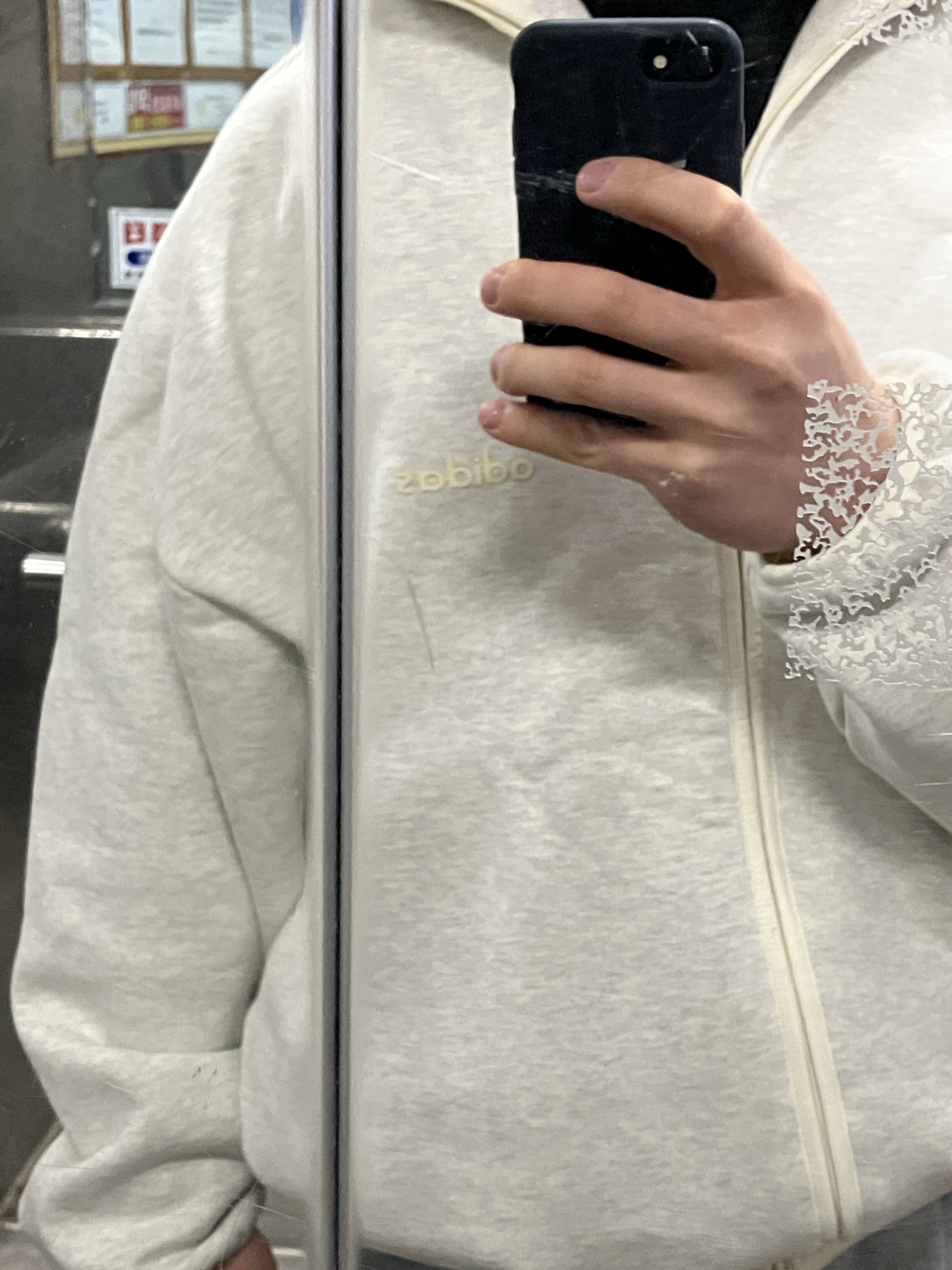Adidas x Fear Of God Athletics Heather Track Jacket Chalk White - KR Sizing, Adidas x Fear Of God Athletics Heather Track Jacket Chalk White - US Sizing 착용 스타일