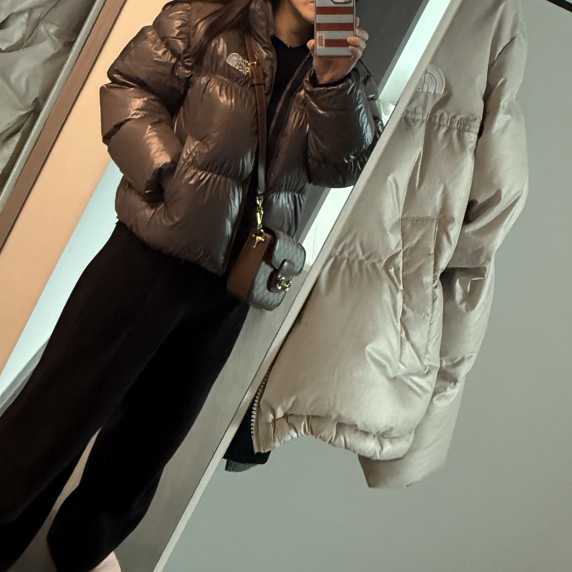 (W) The North Face Ella Down Jacket RDS Coffee Brown - 25FW 착용 스타일