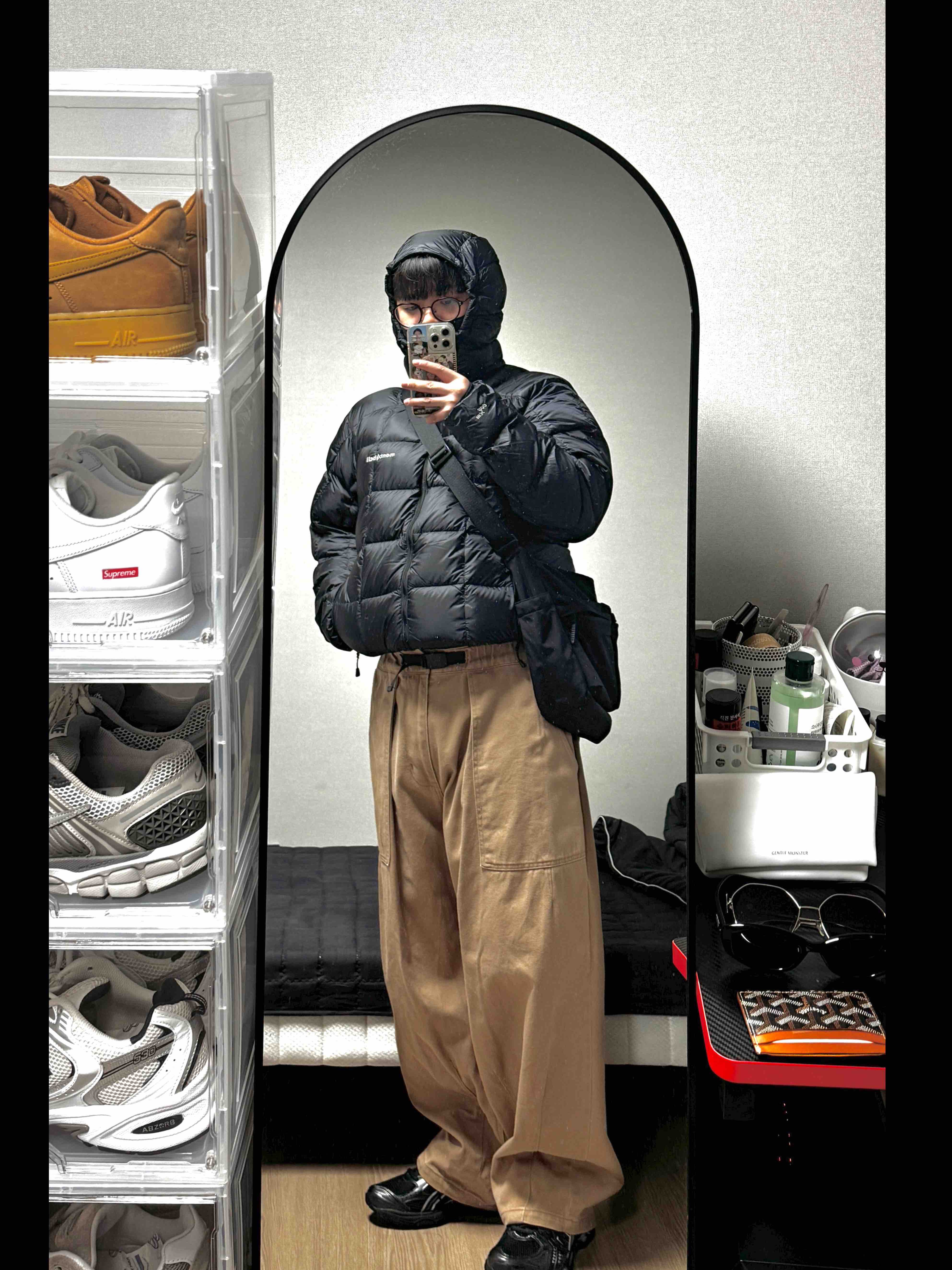 Montbell Superior Down Parka Black 착용 스타일 - 3
