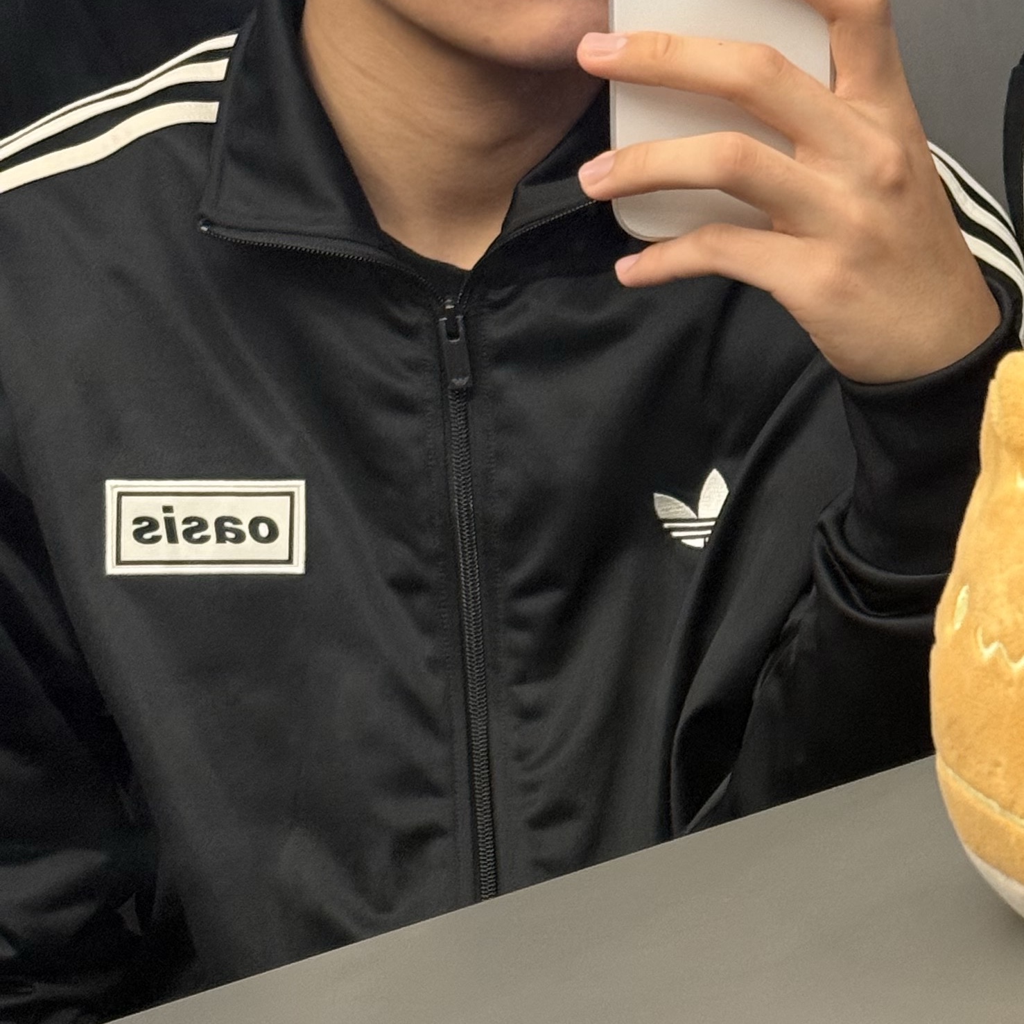 Adidas x Oasis Tour Firebird Track Top Black - KR Sizing 착용 스타일