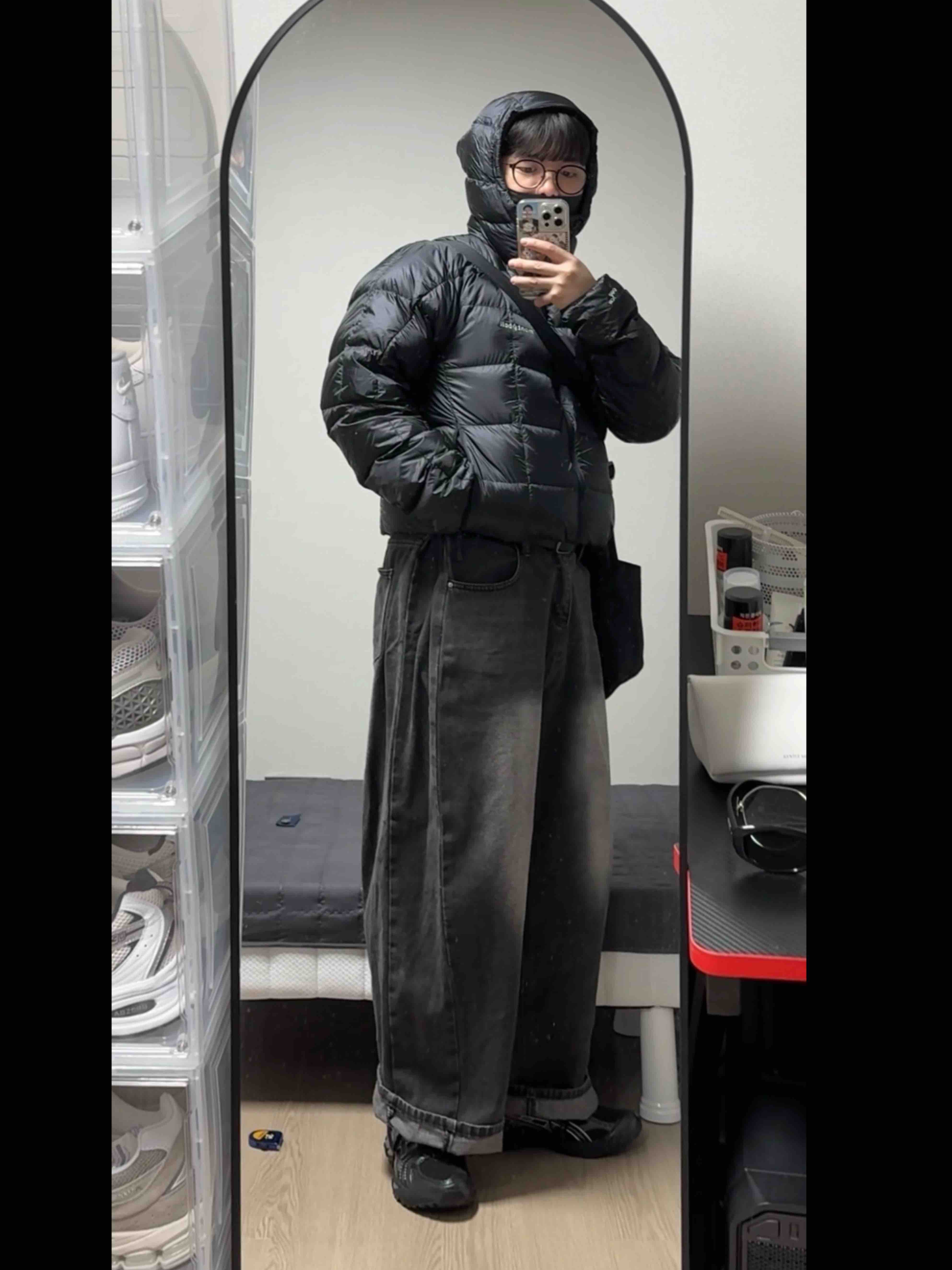 Montbell Superior Down Parka Black 착용 스타일 - 4