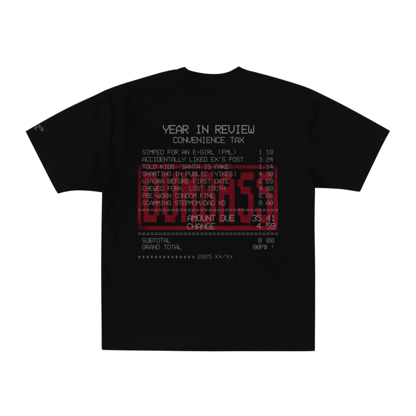 P0000MFB LUVLUVLUV SV 3F Short Sleeve Top 010 DUMBASS Black