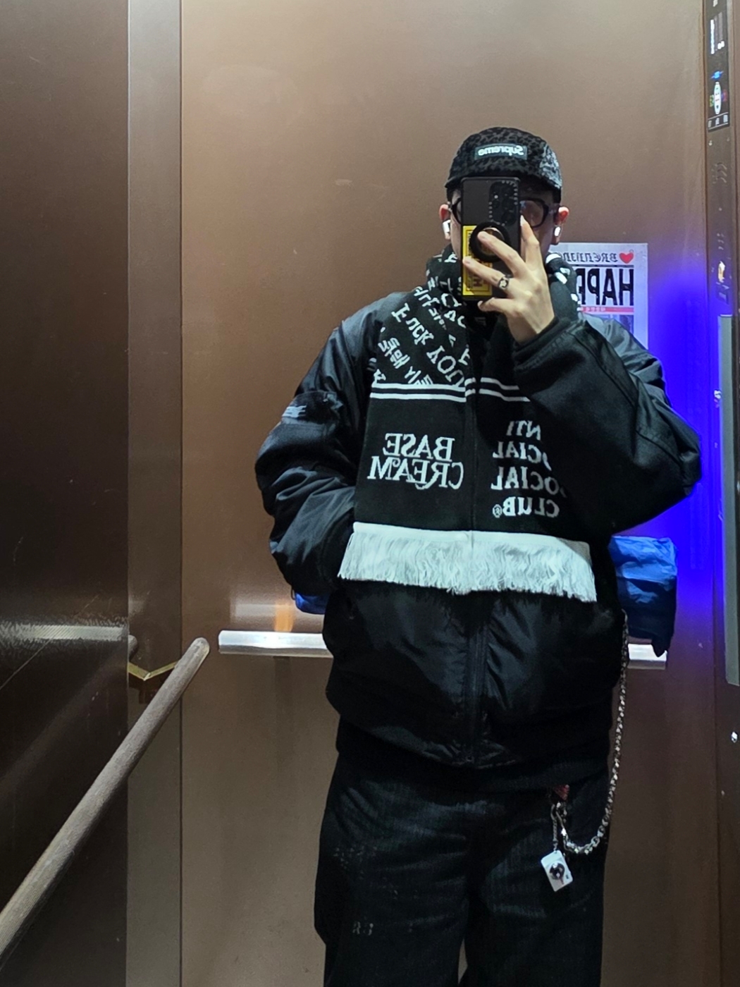 Anti Social Social Club OG Logo Backpack Black, Supreme Leopard Velvet Camp Cap Black - 24SS 착용 스타일 - 1