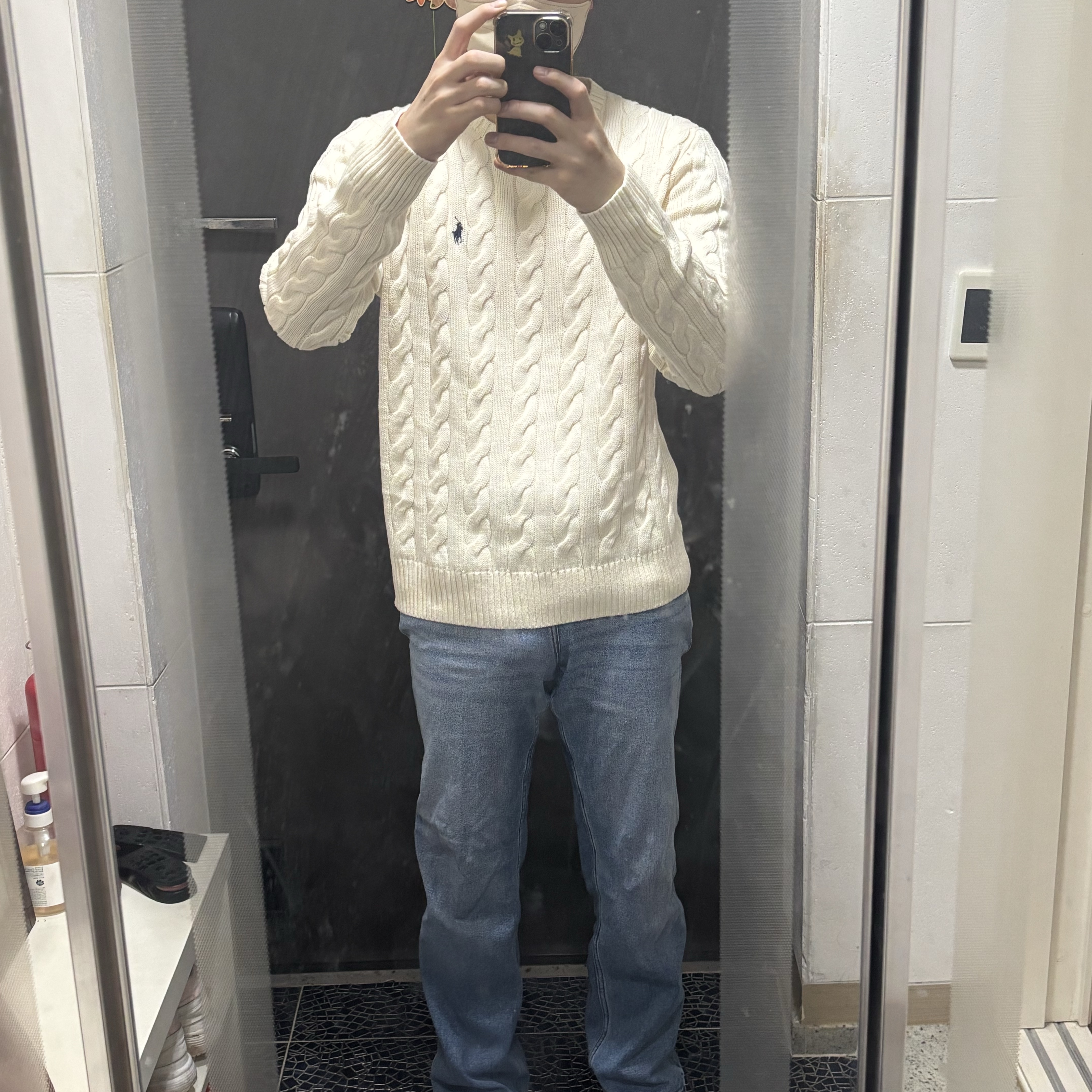 [20% 적립] Polo Ralph Lauren Cable Knit Cotton Sweater Natural 착용 스타일