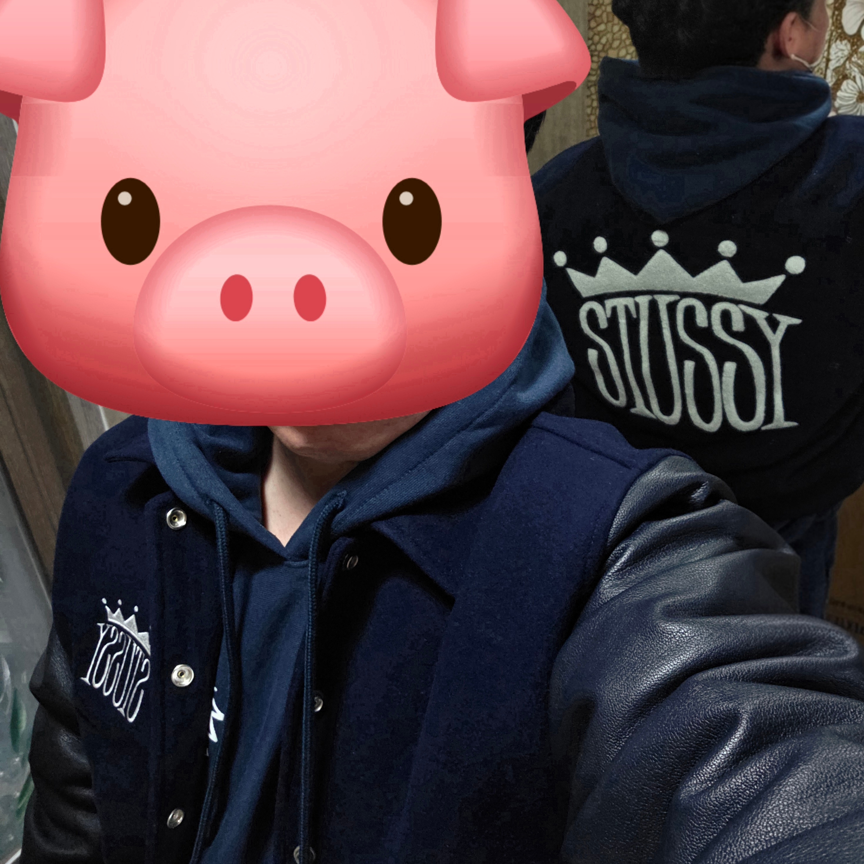 Stussy King Varsity Jacket Navy 착용 스타일