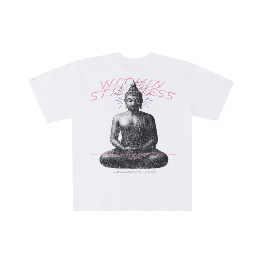 러브러브러브 SV 3F 반팔 탑 006 부처 화이트(LUVLUVLUV SV 3F Short Sleeve Top 006 Buddha White)