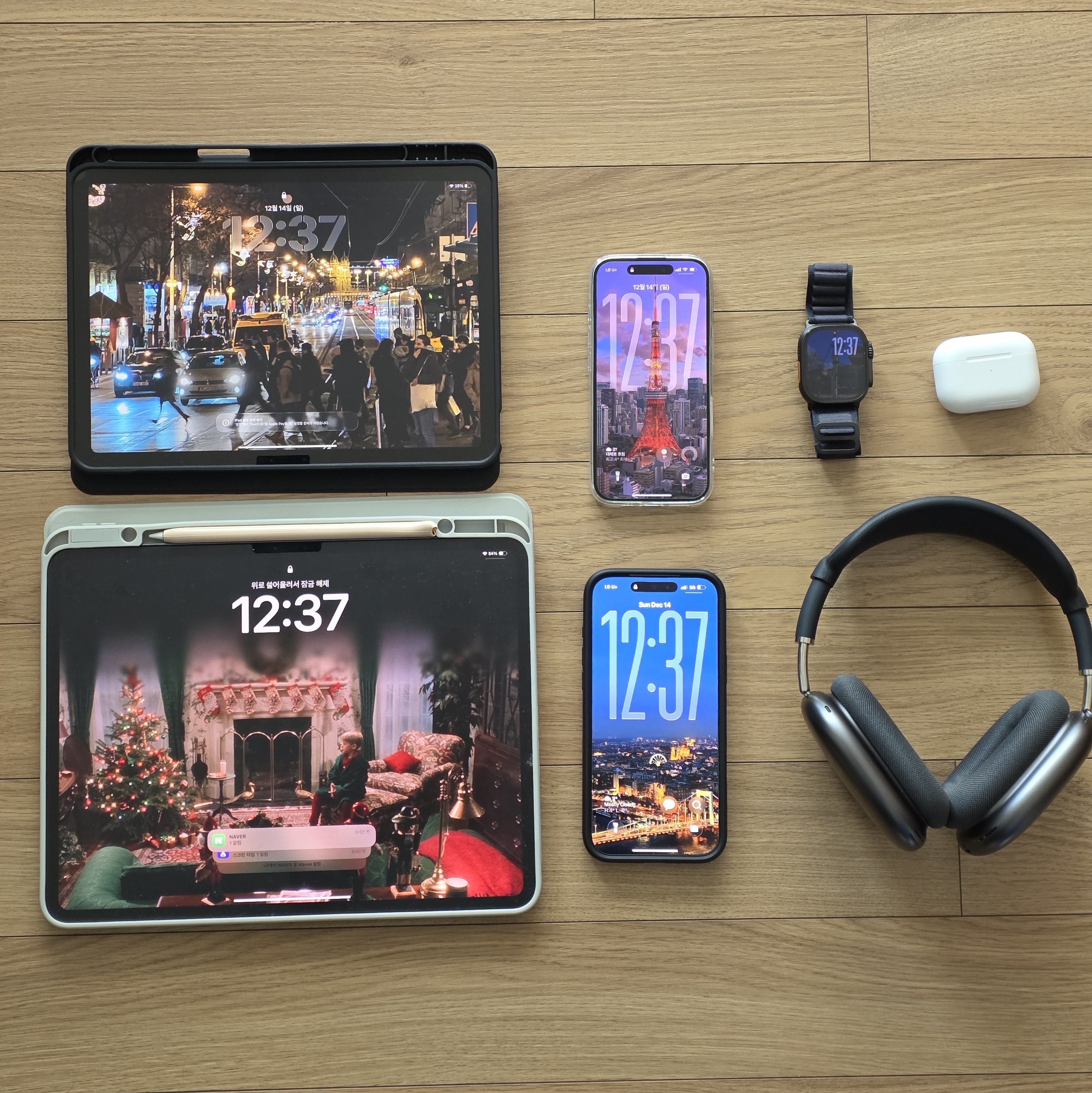 Apple iPhone 17 Pro Max 512GB Silver, Apple AirPods Max Lightning Space Gray (Korean Ver.) 착용 스타일