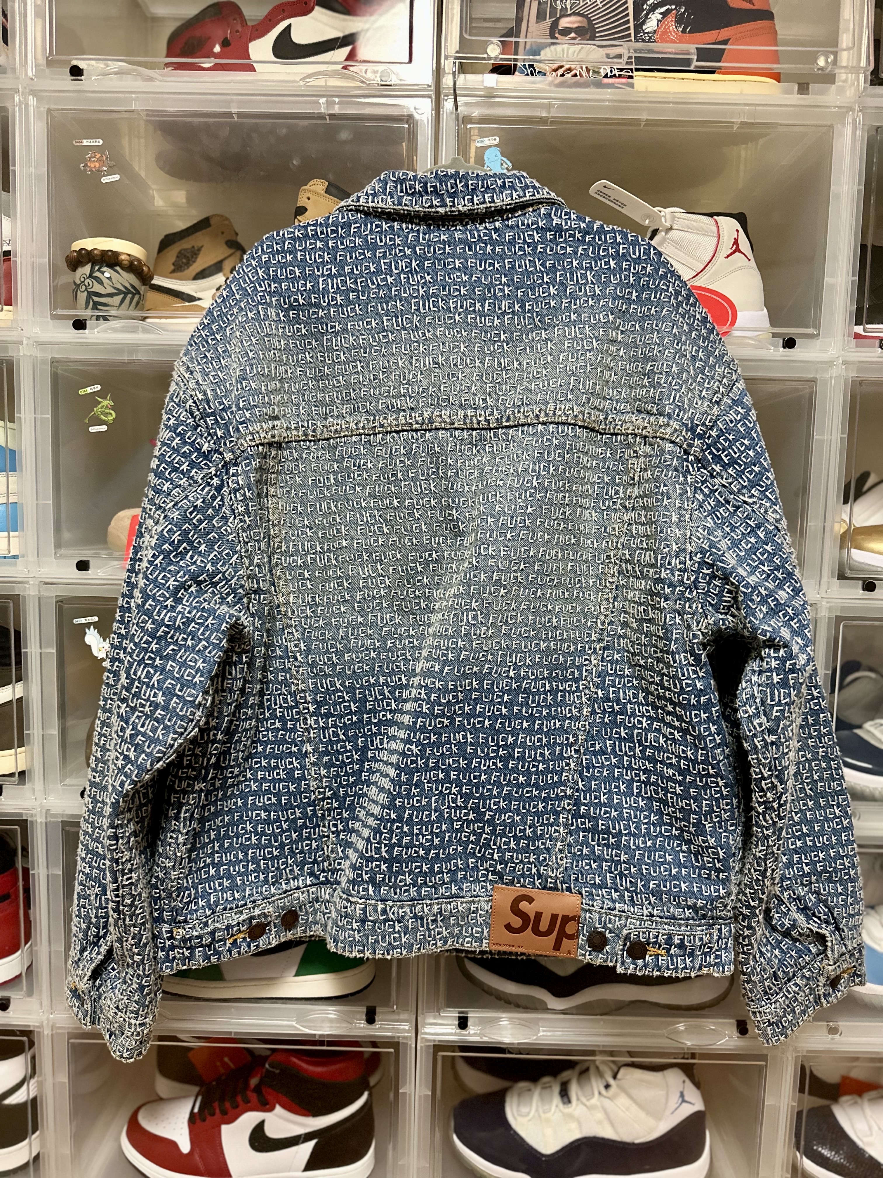 Supreme Fuck Stitch Denim Trucker Jacket Blue - 25SS 착용 스타일 - 2