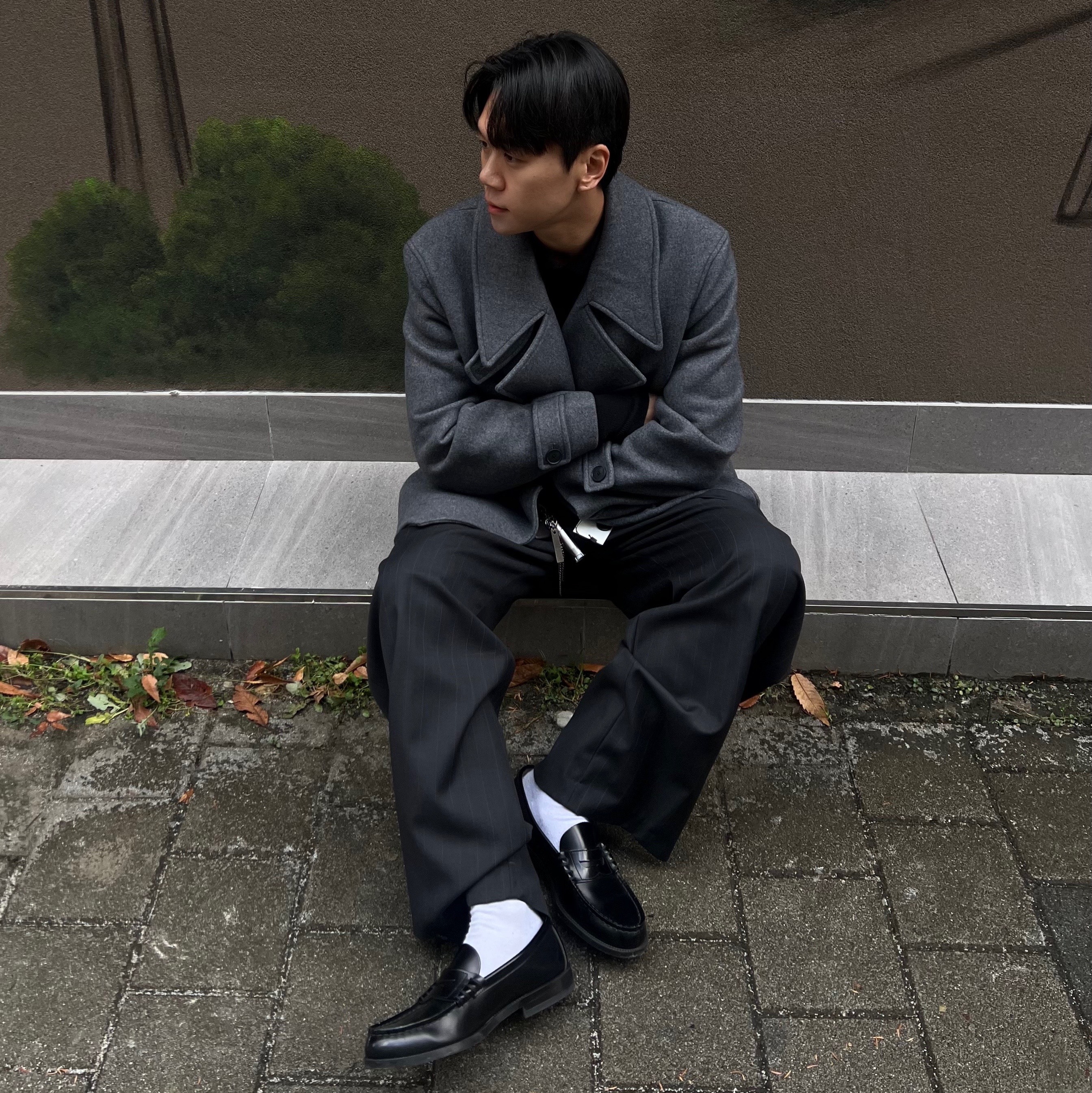 Haruta HS-906 Penny Loafer Black 착용 스타일