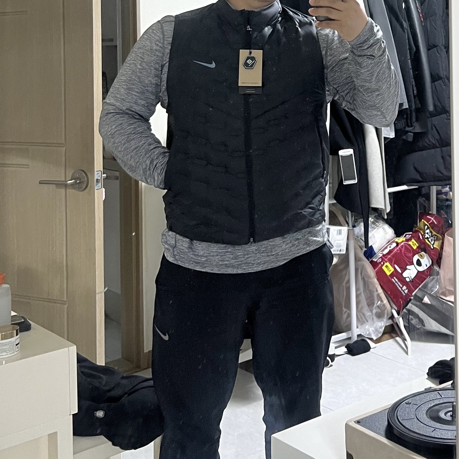Nike Therma-Fit ADV Repel Down Running Vest Black - Asia 착용 스타일