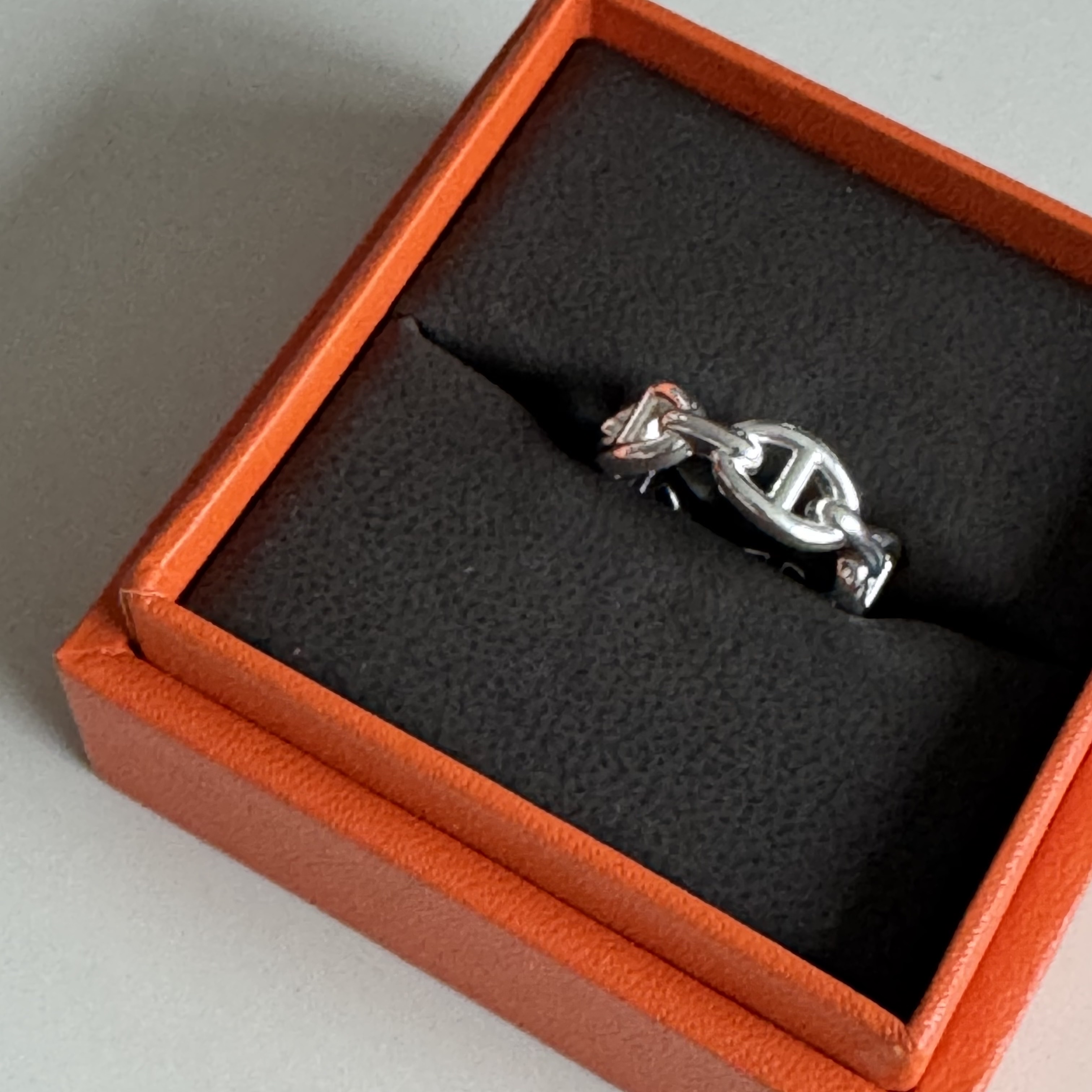 (W) Hermes Small Chaine D'Ancre Enchainee Ring Sterling Silver 착용 스타일 - 2
