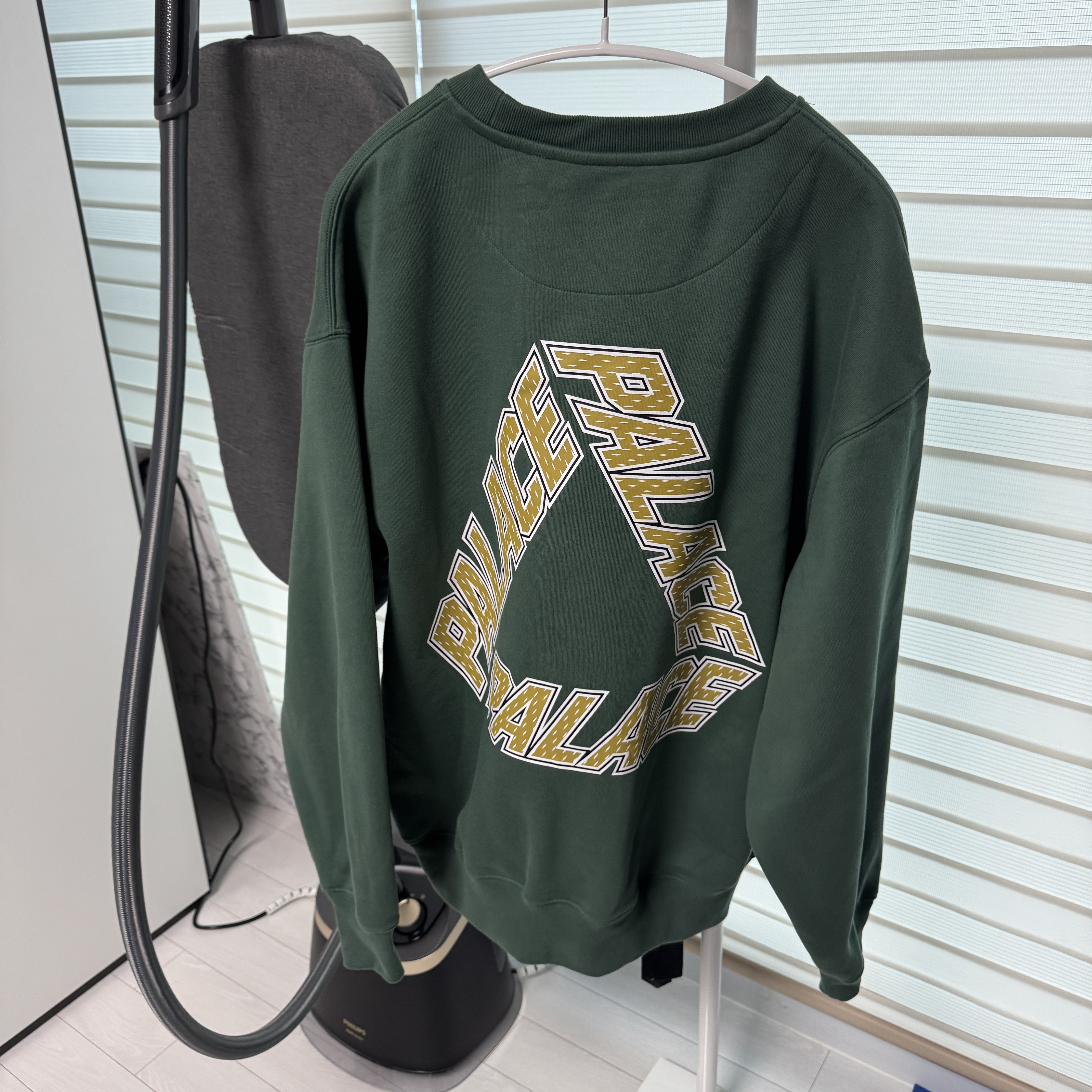 Palace Collegiate P3 Crew Racey Green - 25FW 착용 스타일 - 2