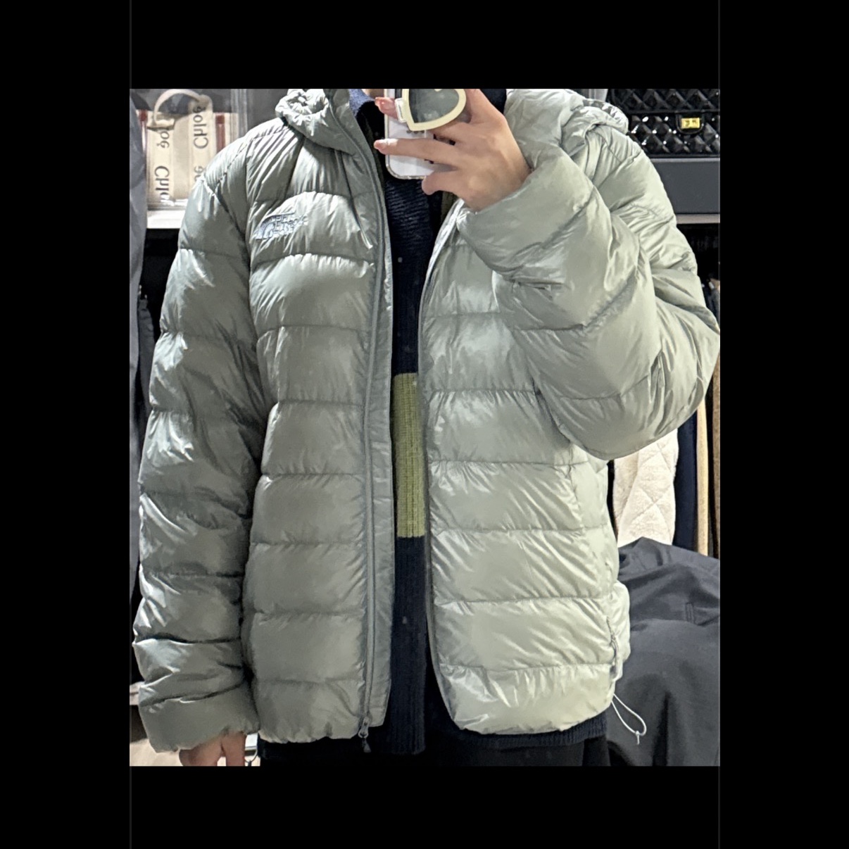 The North Face Matier EX RDS Down Hoodie Light Gray - 25FW 착용 스타일