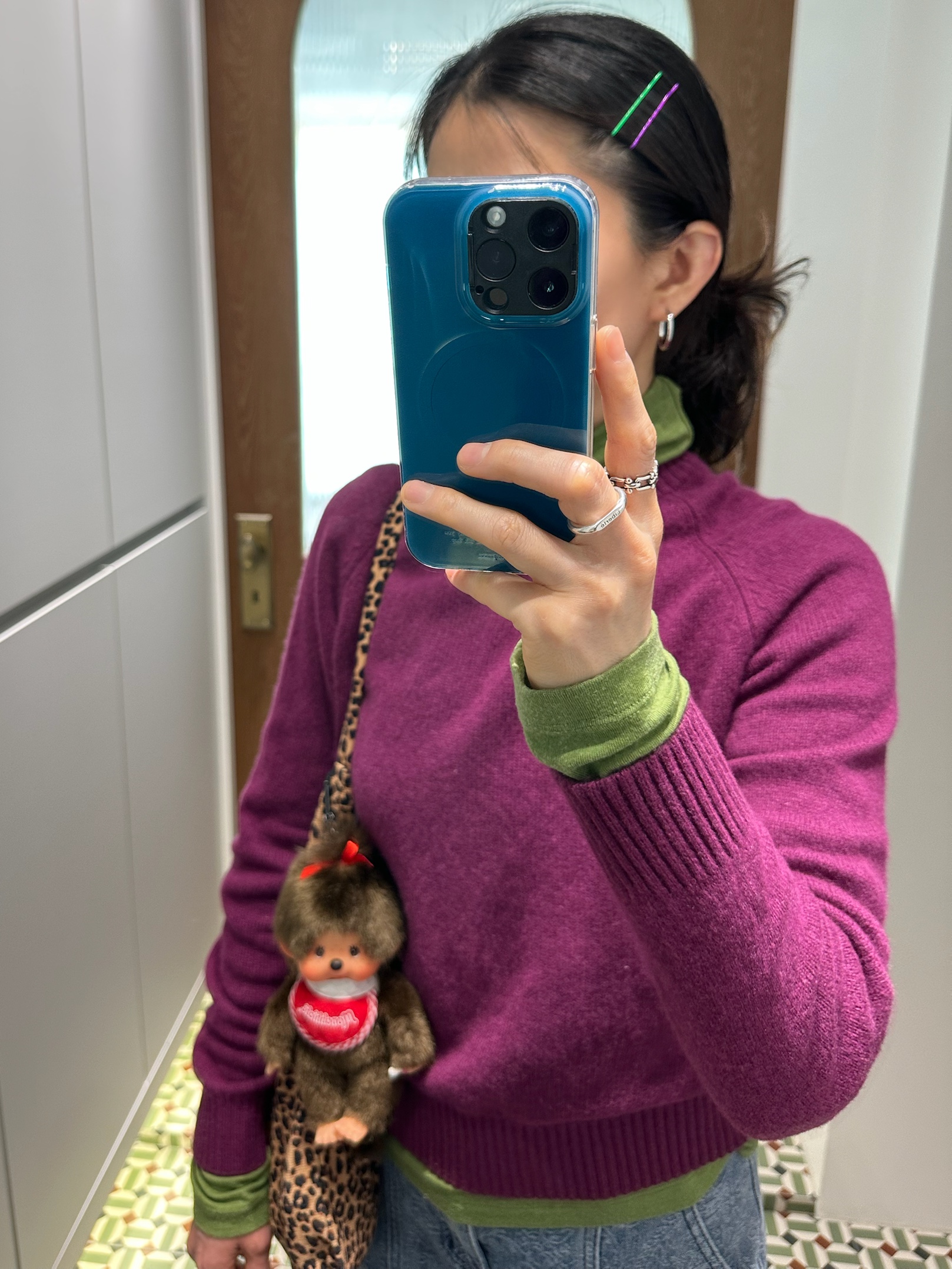 Monchhichi Premium Standard S Brown Girl, (W) The North Face White Label Neo Puffy EX RDS Down Jacket Black 착용 스타일 - 7