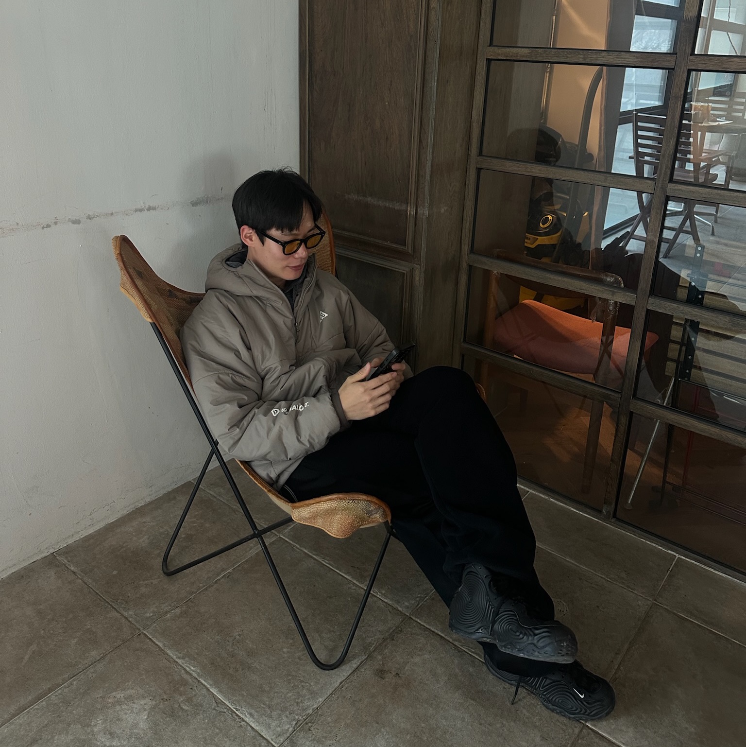 Nike ACG Therma-Fit ADV Rope De Dope Jacket Moon Fossil - Asia, Uniqlo x Needles Fleece Wide Pants Black - KR 착용 스타일 - 1