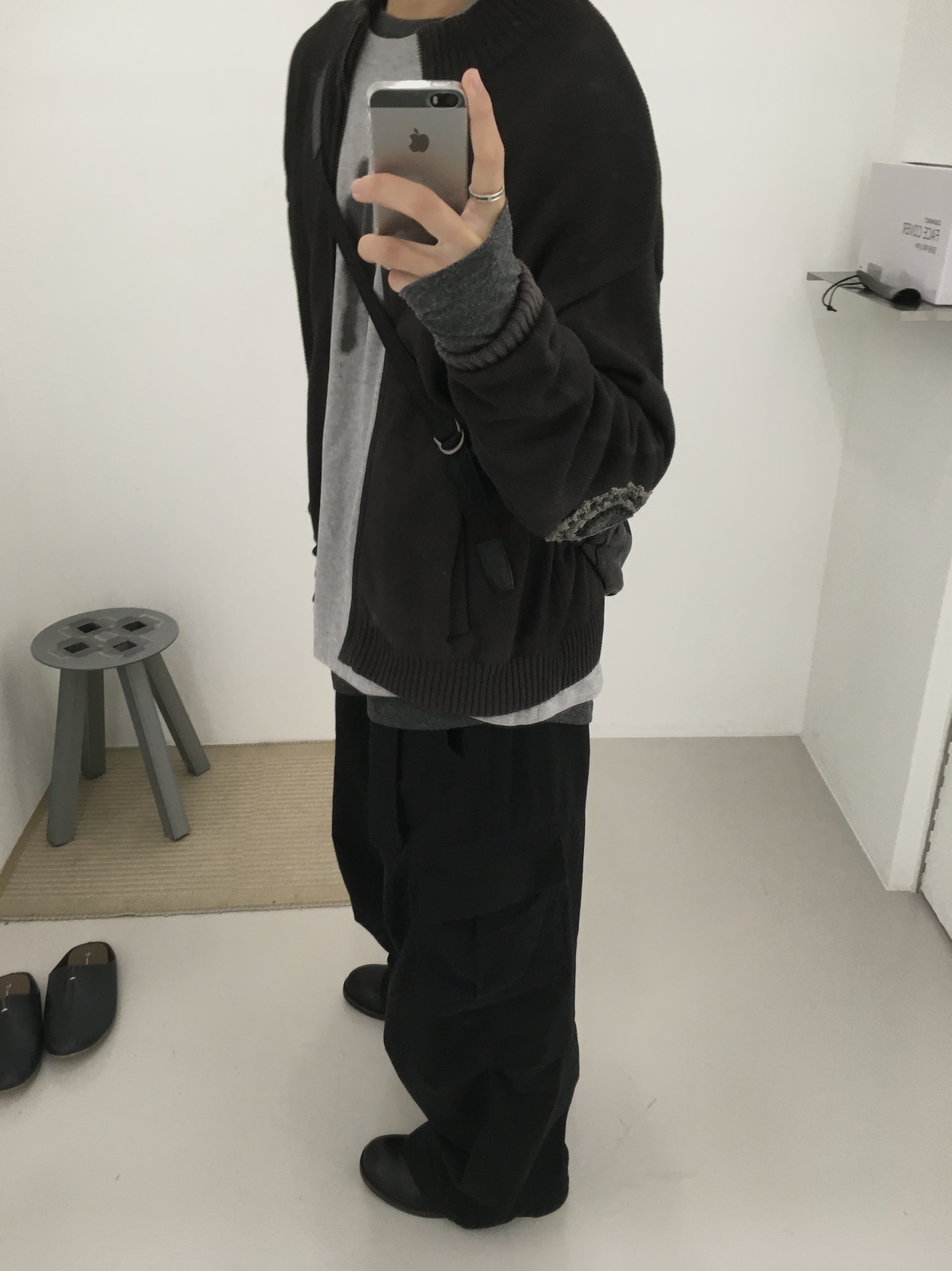 Polyteru Belted Cargo Pants 1.2v Black, [프리오더] Polyteru Derby Shoes Black Brown Sole 착용 스타일 - 1