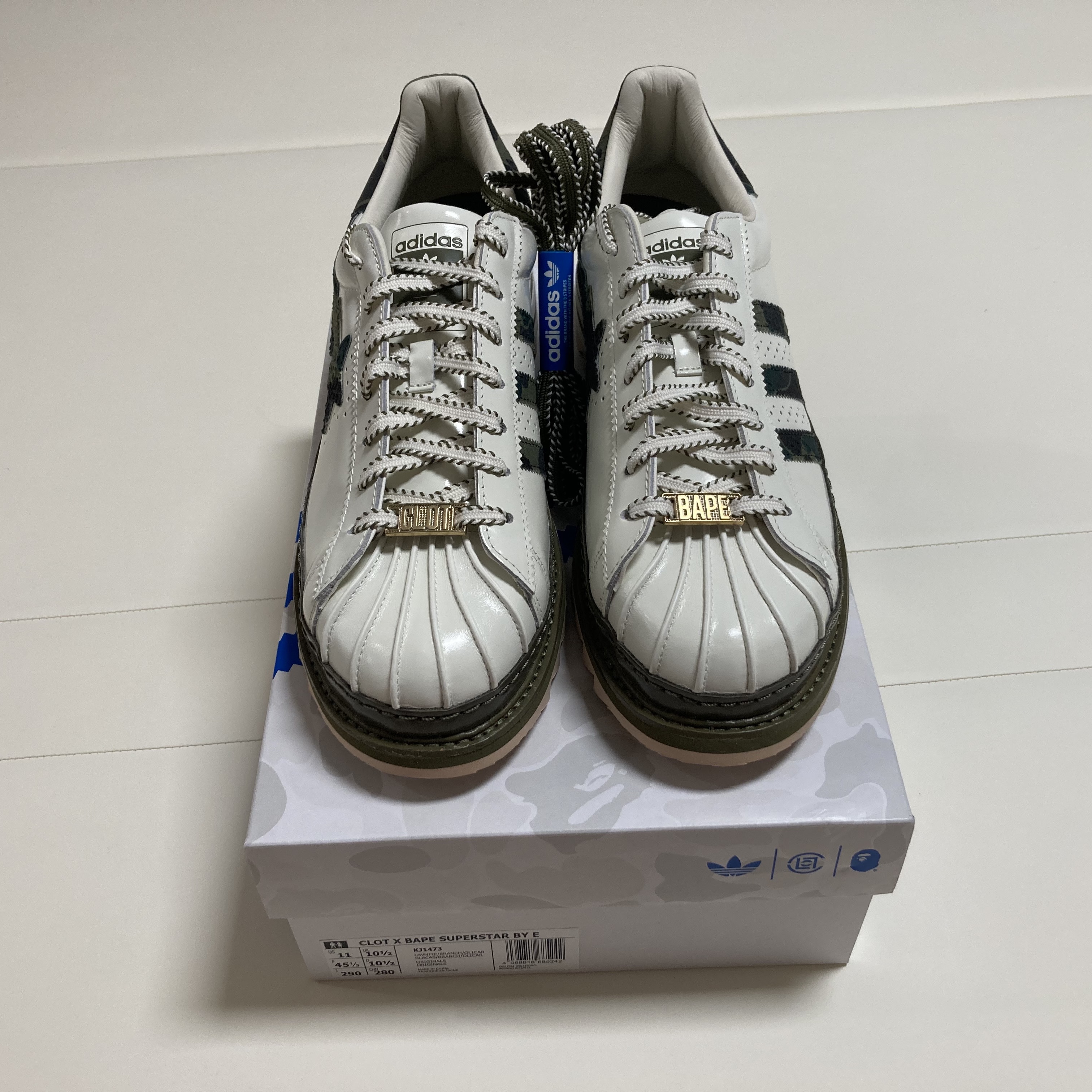 Adidas x BAPE x Edison Chen Clot Superstar Off White Branch 착용 스타일 - 5