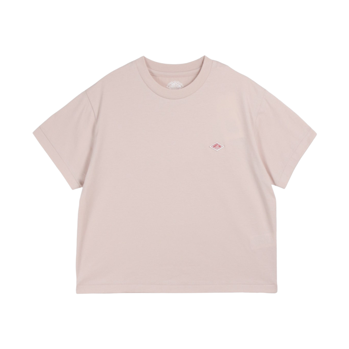 (W) 단톤 플레인 숏슬리브 세미 크롭 티셔츠 핑크((W) Danton Plain Short Sleeve Semi Crop T-Shirt Pink)