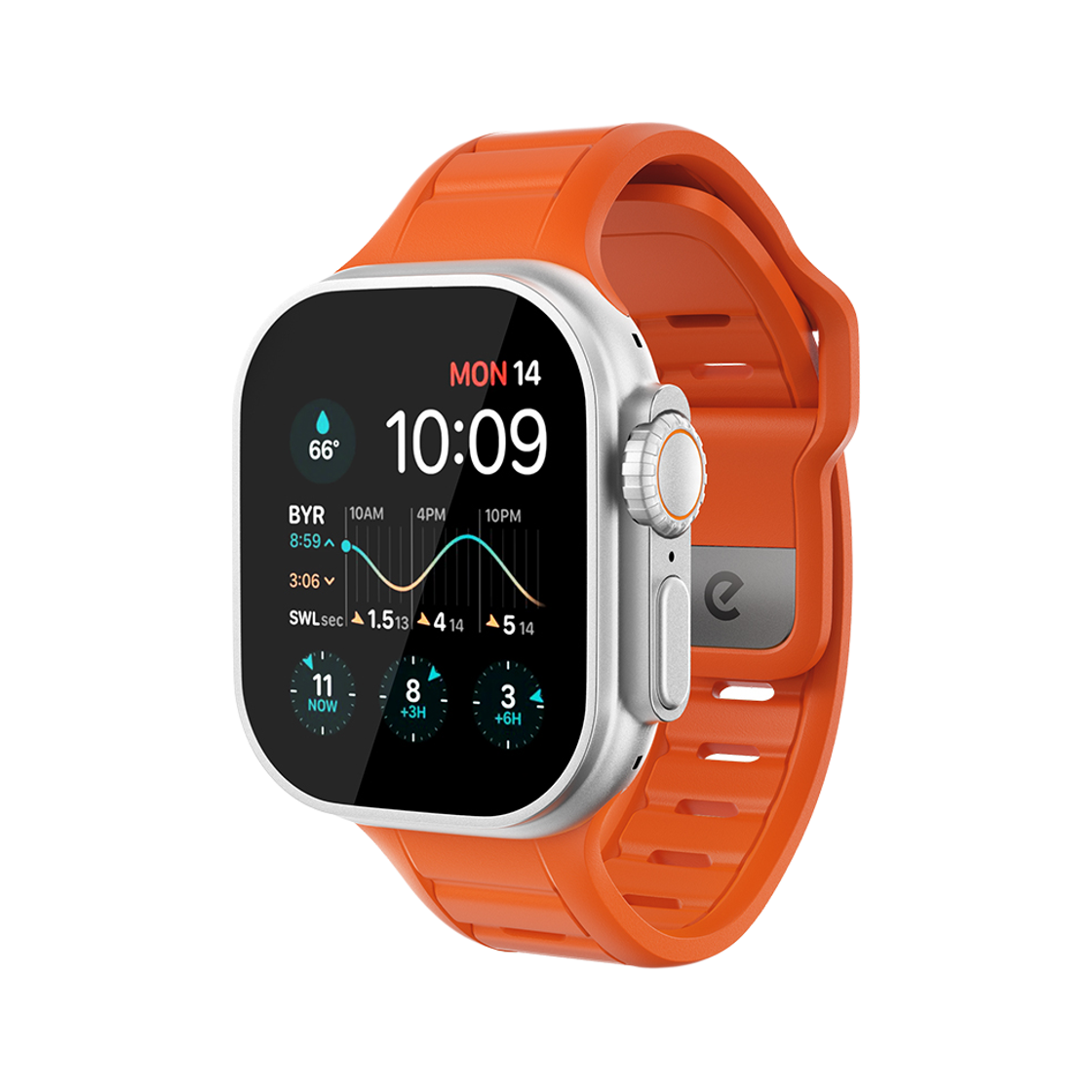 키버즈 저니 FKM 애플워치 스트랩 일렉트릭 오렌지(KEYBUDZ JOURNEY FKM APPLE WATCH STRAP Electric Orange)