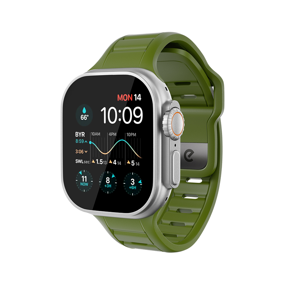 키버즈 저니 FKM 애플워치 스트랩 포레스트 그린(KEYBUDZ JOURNEY FKM APPLE WATCH STRAP Forest Green)