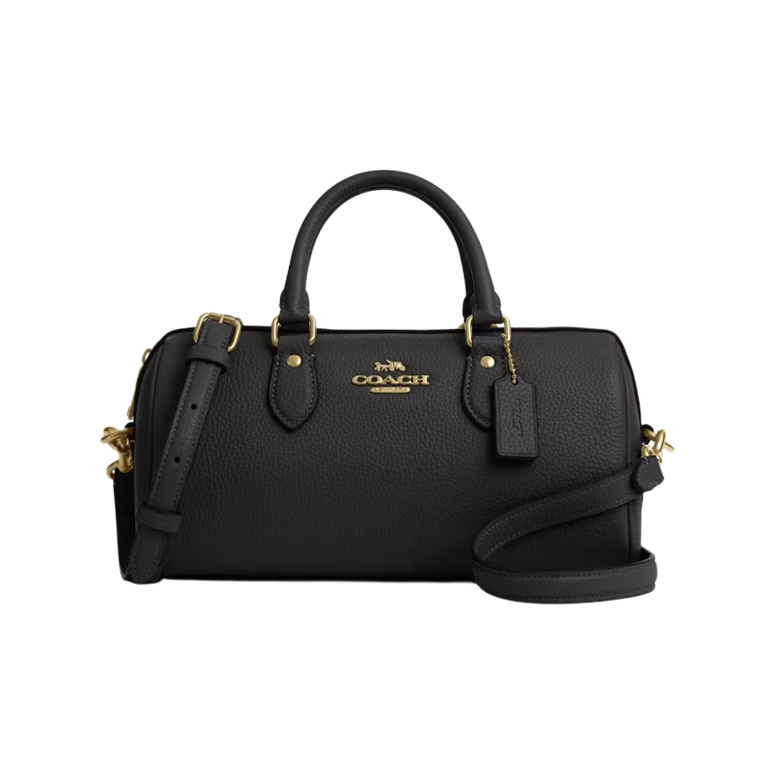 CV964-IMBLK Coach Rowan Long Satchel Bag Gold Black