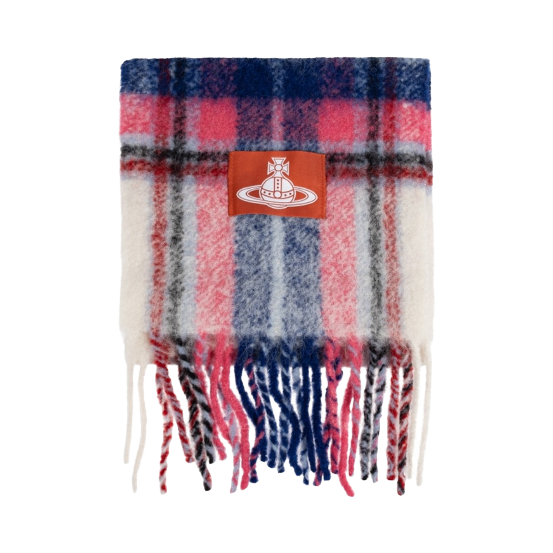 8103014F-W01BM-G401 Vivienne Westwood Chunky Tartan Muffler Pink