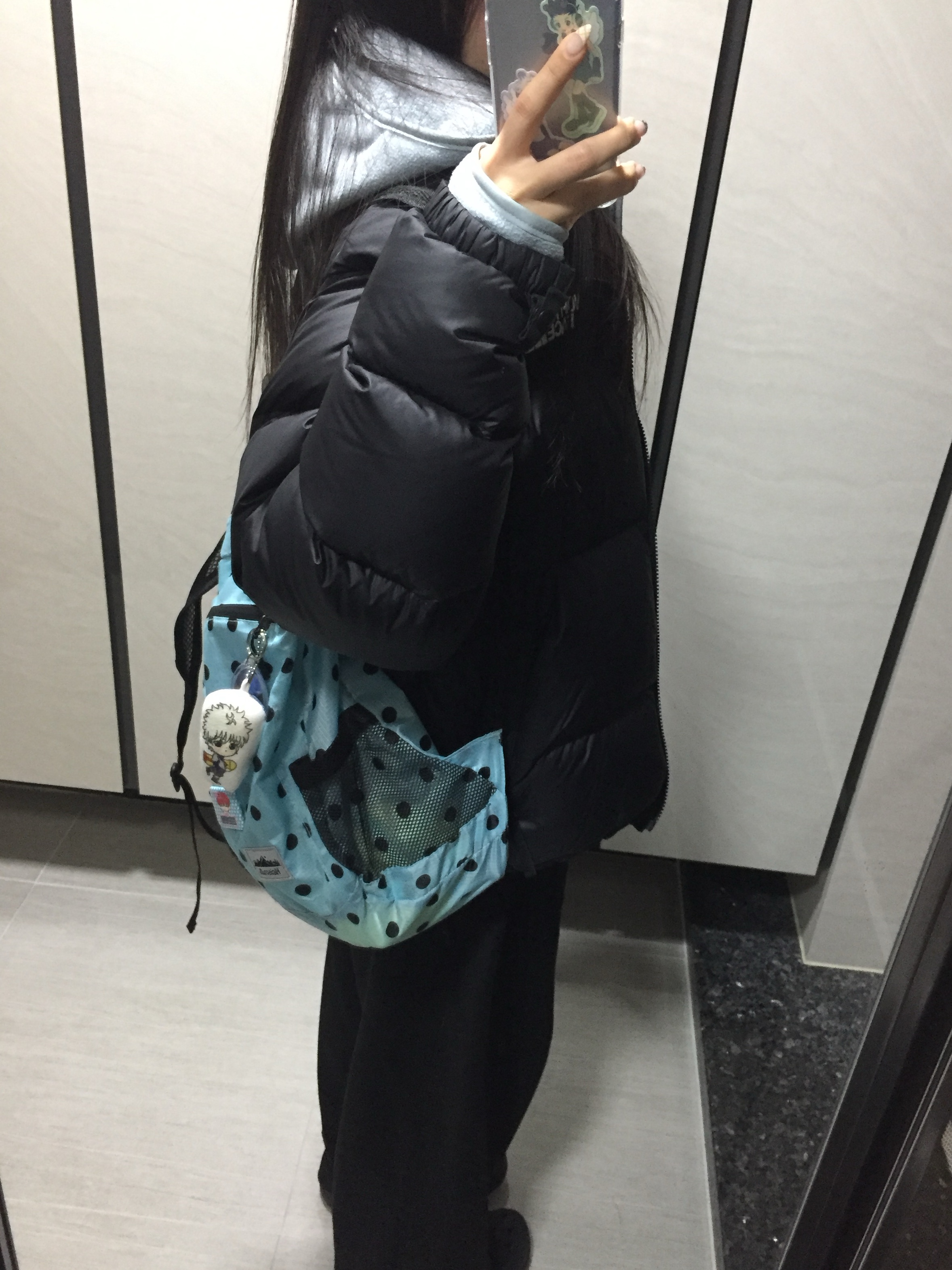 Heisan Ultra-light Compact Pocket Bag V1 Dot - Sky, The North Face 1996 Eco Nuptse Jacket Black 착용 스타일 - 2