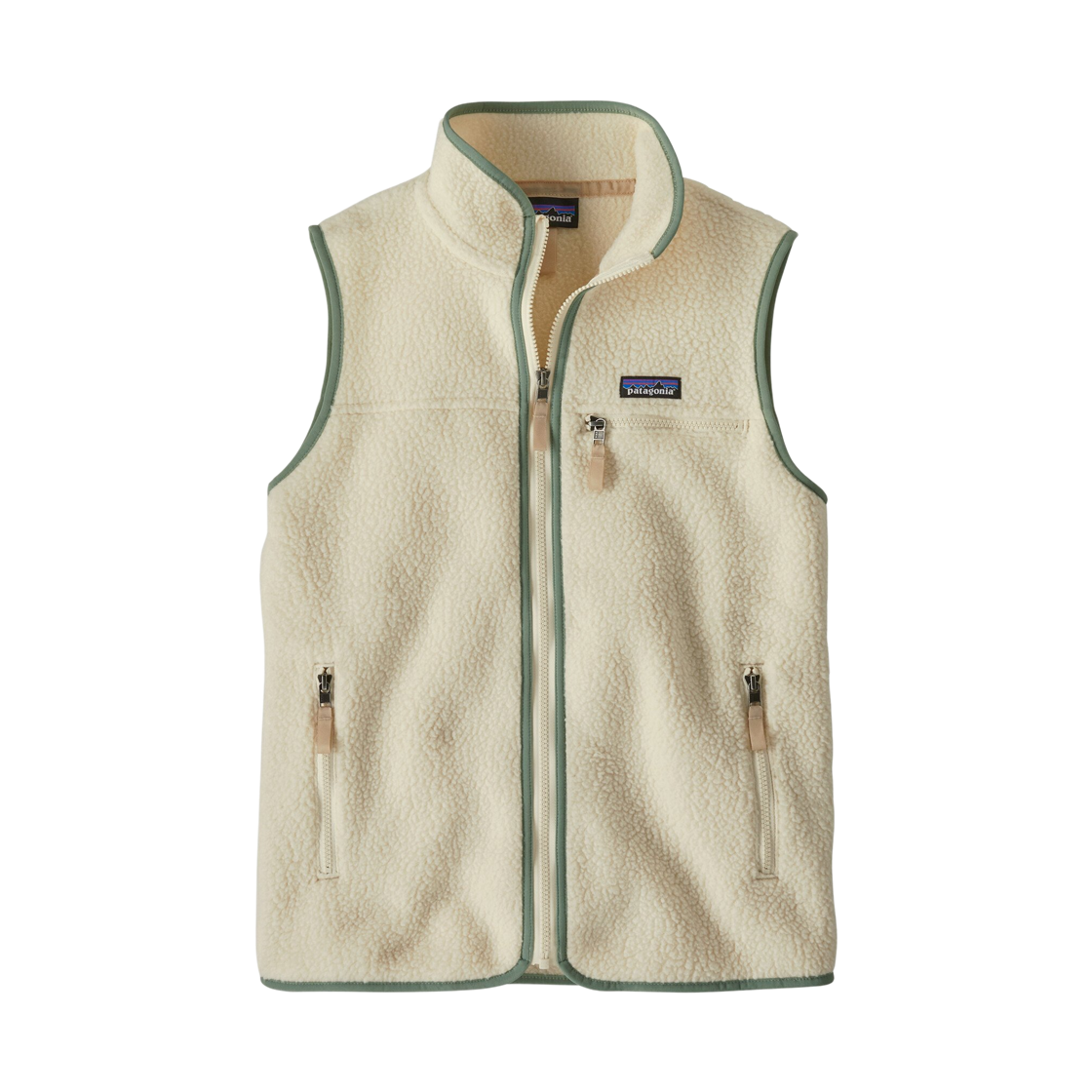 (W) 파타고니아 레트로 파일 플리스 베스트 내츄럴 W 엘우드 그린((W) Patagonia Retro Pile Fleece Vest Natural W Ellwood Green)