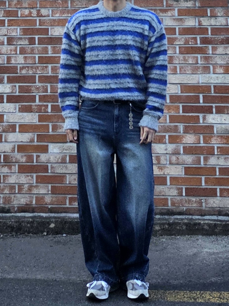 noun Corduroy Denim Pants Blue 착용 스타일 - 2
