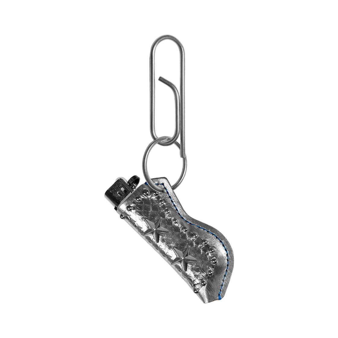 더트냅 더블 스타 레더 라이터 홀더 실버 키링(DIRT NAP Double Star Leather Lighter Holder Keyring Silver)