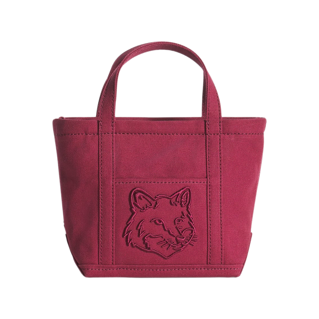 MW05106WW0107-0143 Maison Kitsune Fox Head Mini Tote Bag Mahogany Red