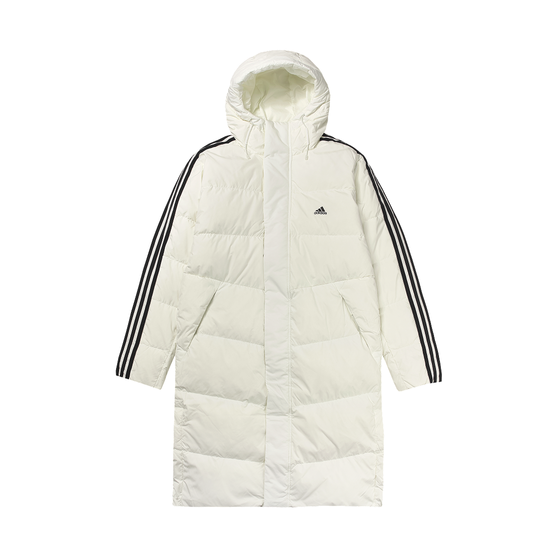 아디다스 머스트 해브 3S 레귤러 핏 롱 다운 자켓 오프 화이트 - KR 사이즈(Adidas Must Have 3S Regular Fit Long Down Jacket Off White - KR Sizing)