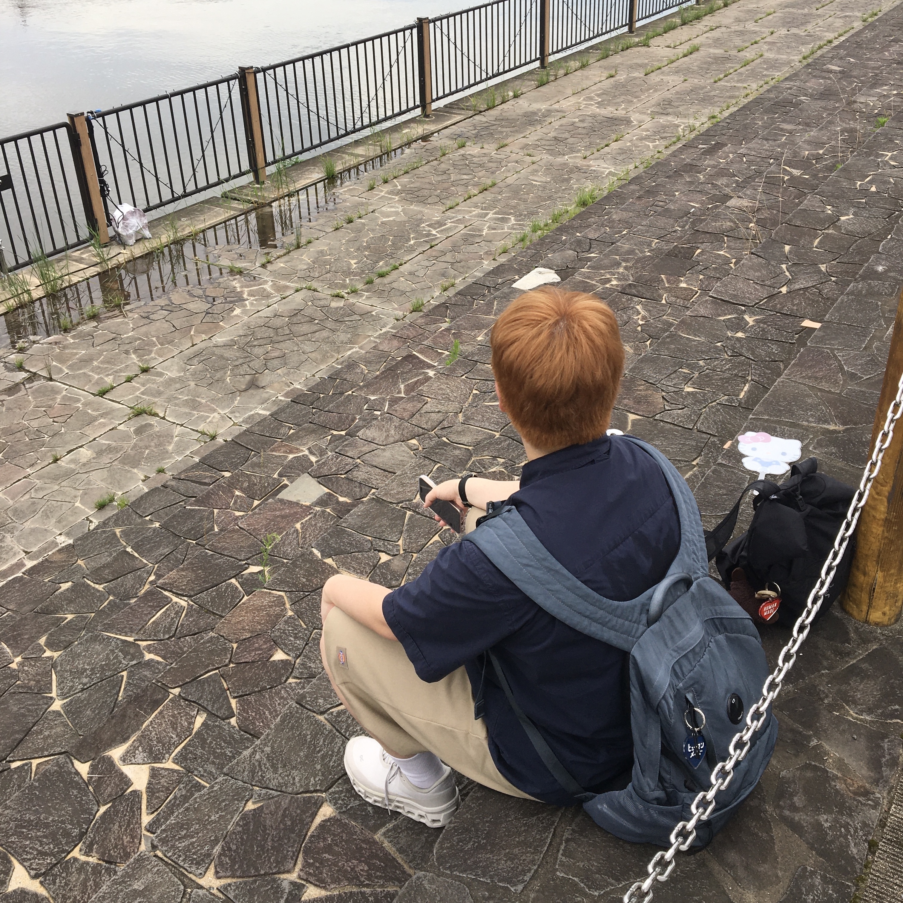 C.P. Company Nylon B Lens Backpack Blue - 25SS 착용 스타일