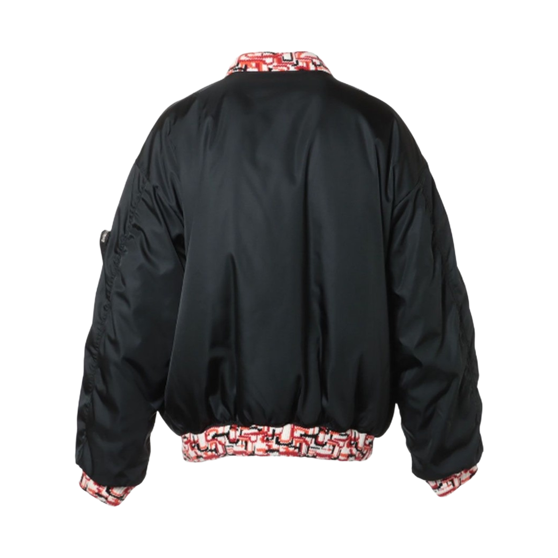 프라다 오버사이즈 리나일론 니트 봄버 자켓 블랙(Prada Oversized Re-Nylon and Knit Bomber Jacket Black) - 2
