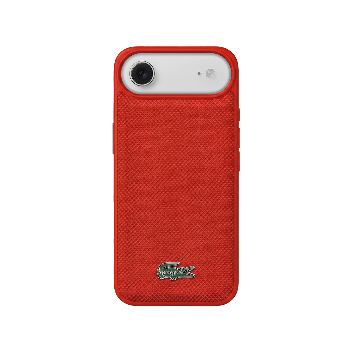 LCHMP17MPLAR LACOSTE HARD ICONIC PETIT PIQUE PU LACQUER LOGO MAGSAFE CASE iPhone 17 Air RED