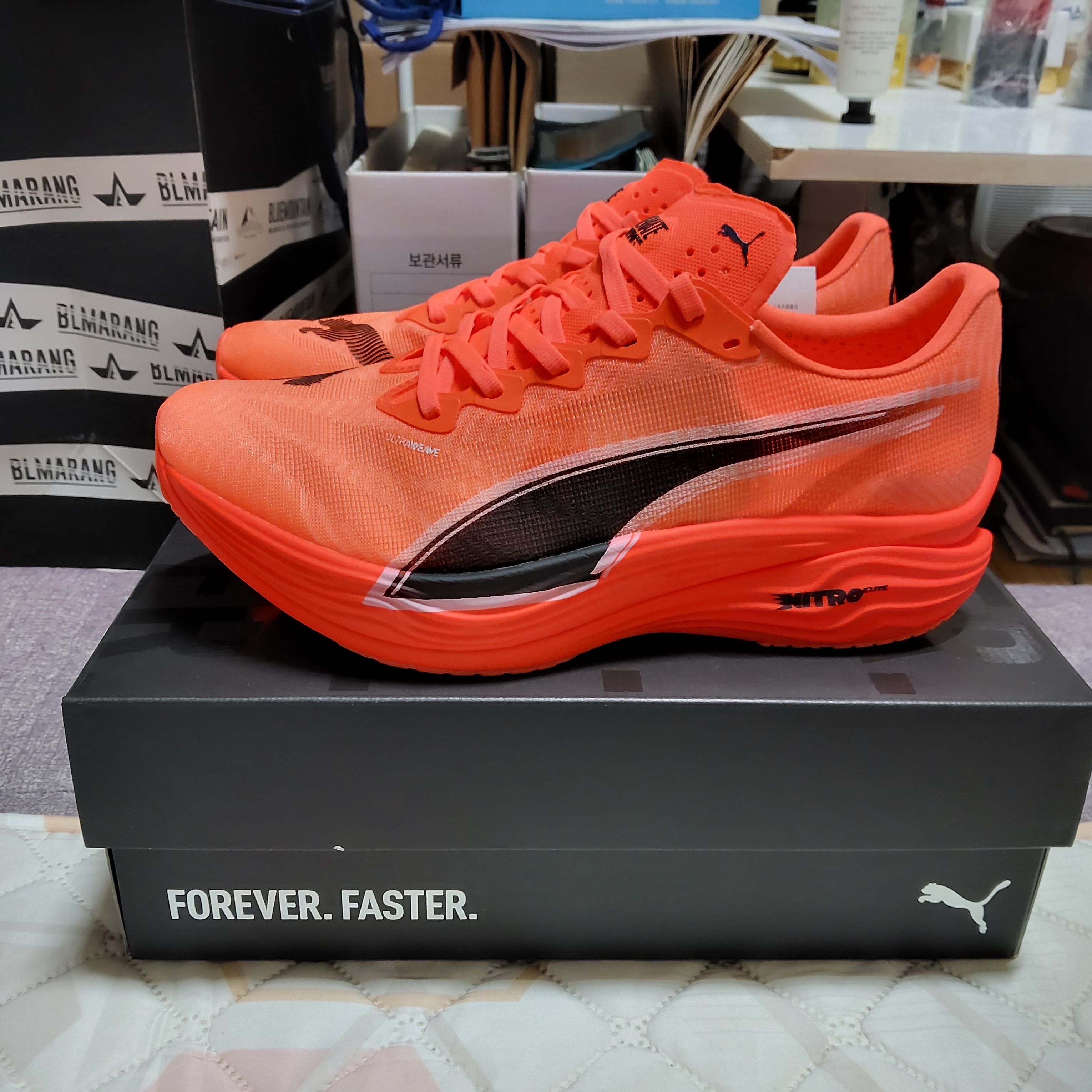 Puma Deviate Nitro Elite 3 Glowing Red Black 착용 스타일 - 1