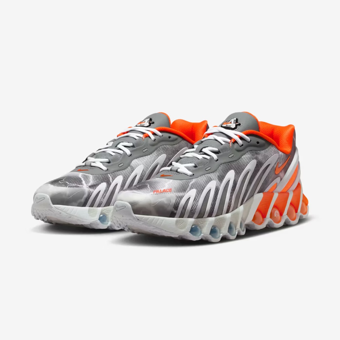 Nike x Palace Air Max Dn8 Black Safety Orange, Nike x Palace Air Max Dn8 Safety Orange Particle Grey 착용 스타일 - 3