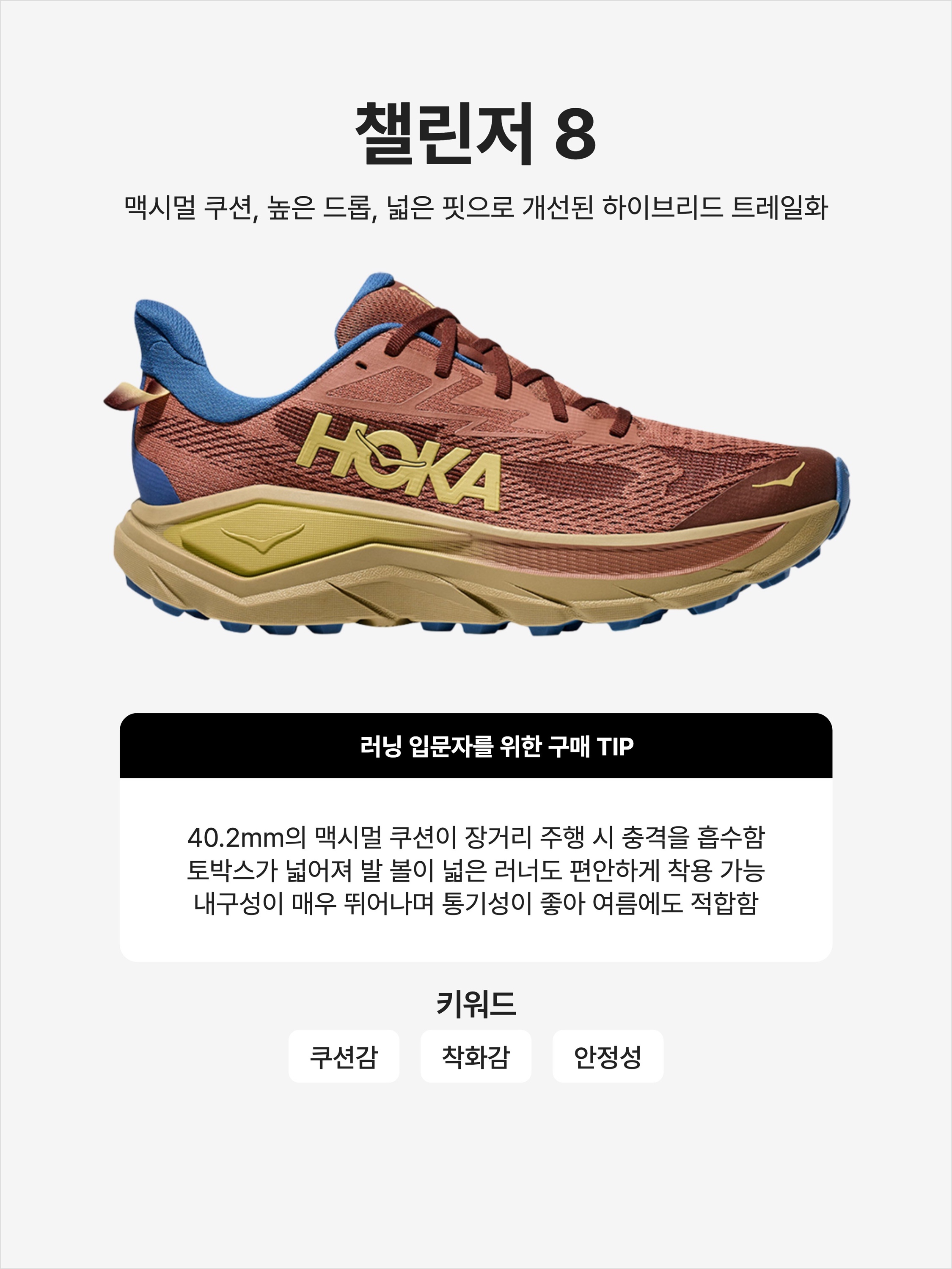 Hoka Challenger 8 Maple Cardamom - Wide, Hoka Challenger 8 White Neon Citrus 착용 스타일 - 1