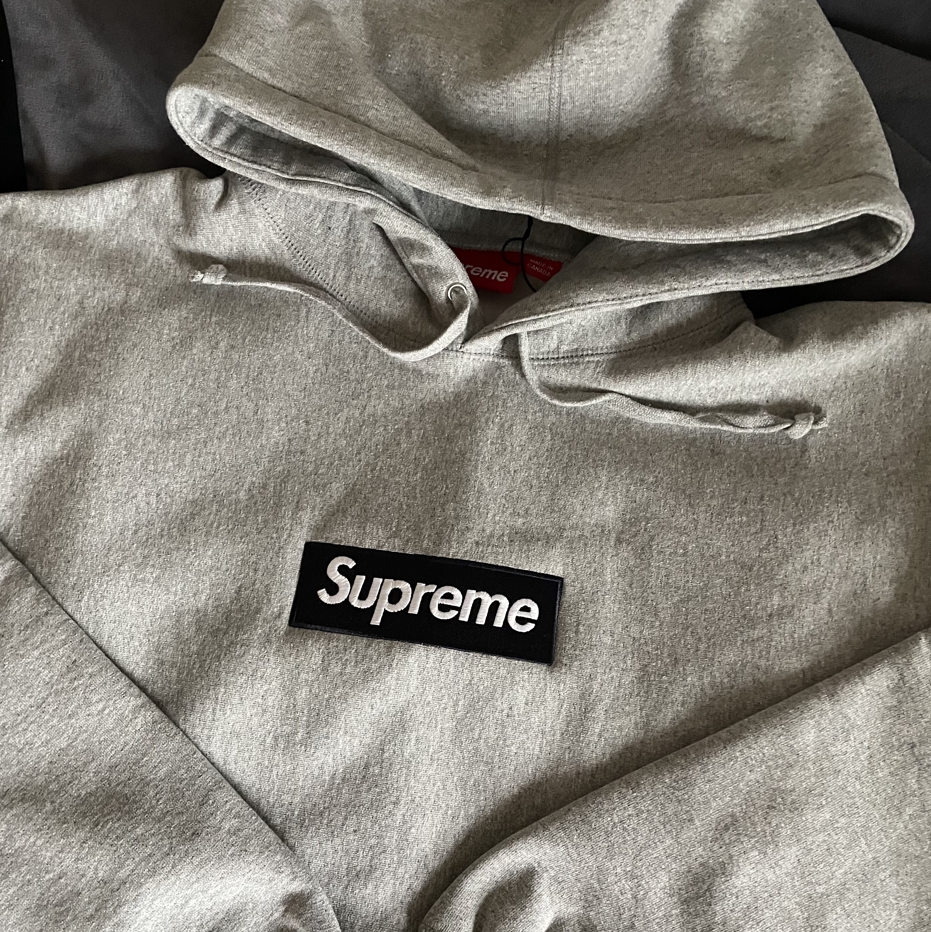 Supreme Box Logo Hooded Sweatshirt Heather Grey - 25FW 착용 스타일