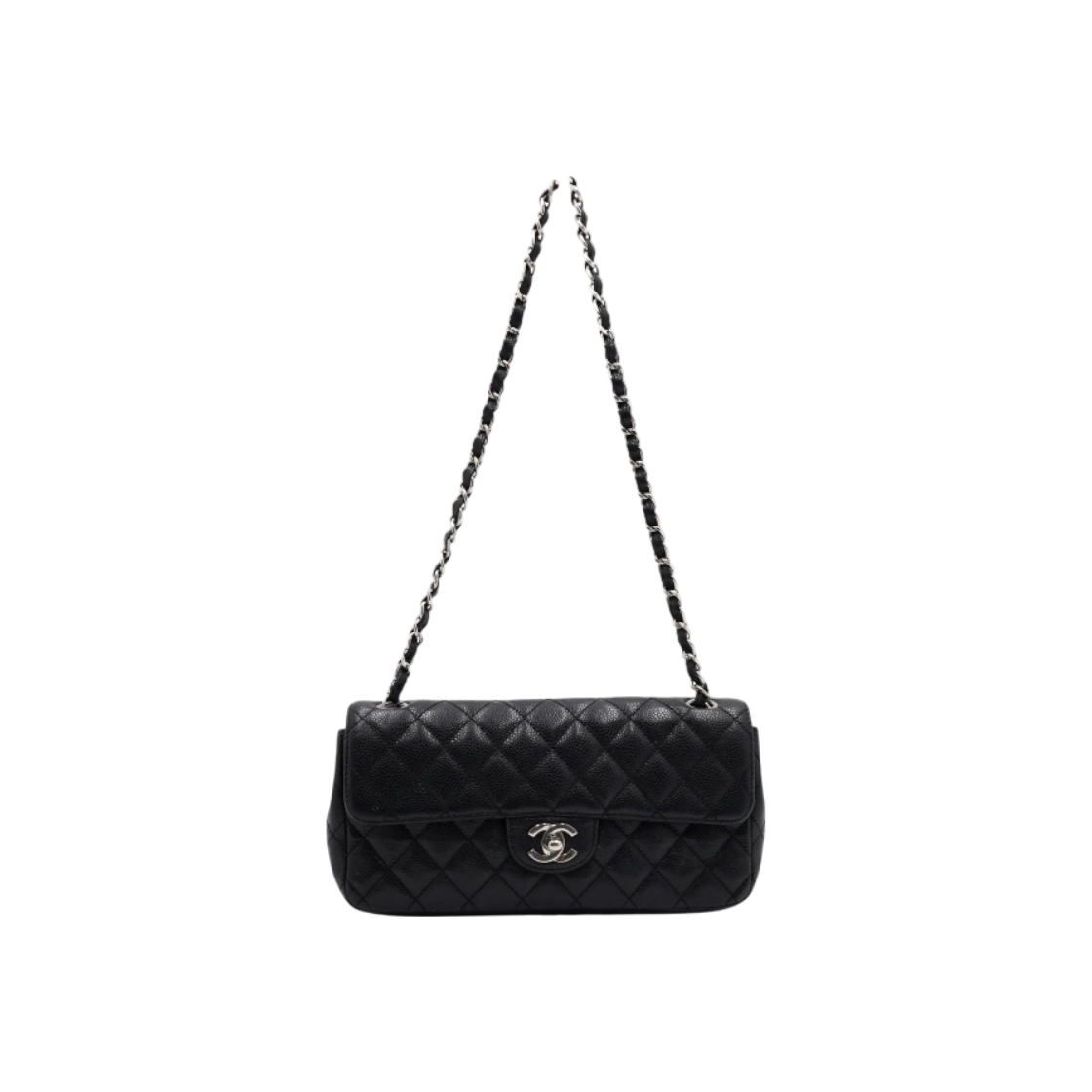 ITAHOIA2TUFT Chanel A15316 Black Caviar Baguette Bag with Silver Chain