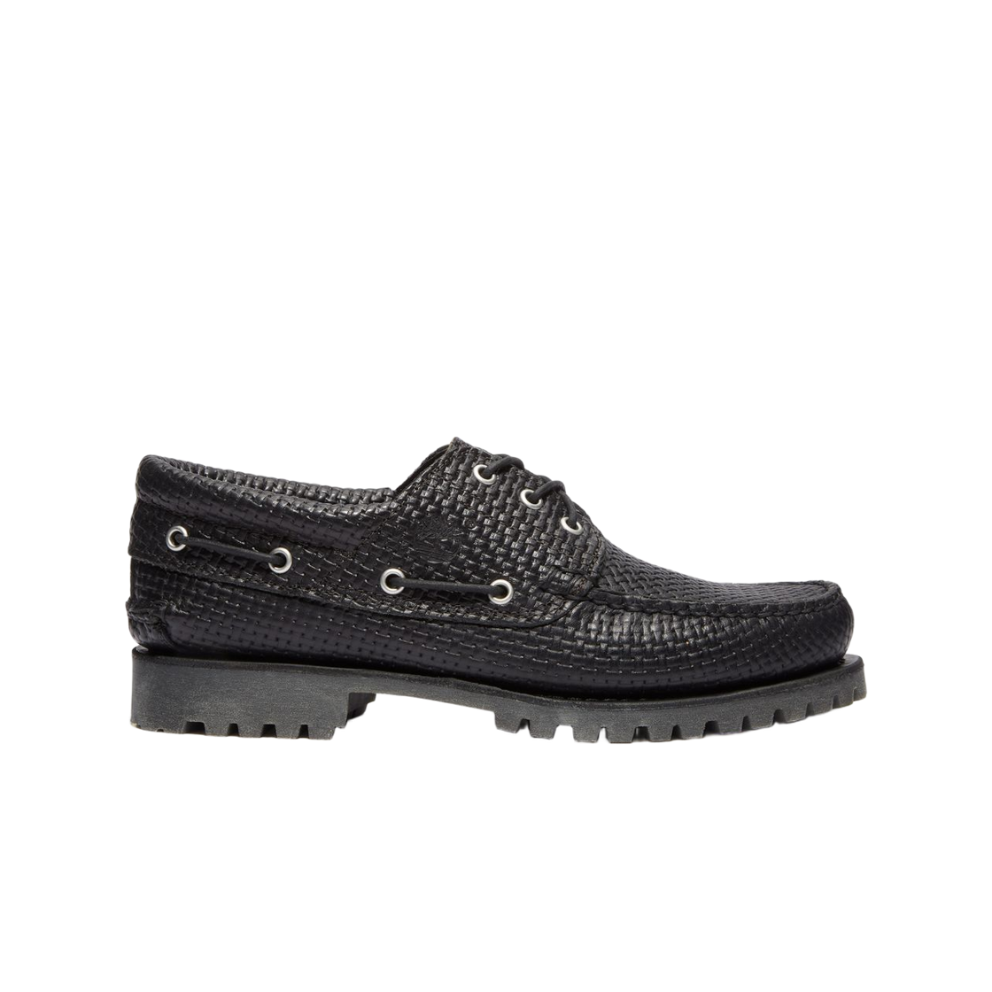 팀버랜드 어센틱 3 아이 러그 핸드스웬 보트 슈즈 블랙(Timberland Authentic 3-Eye Lug Handsewn Boat Shoes Black)