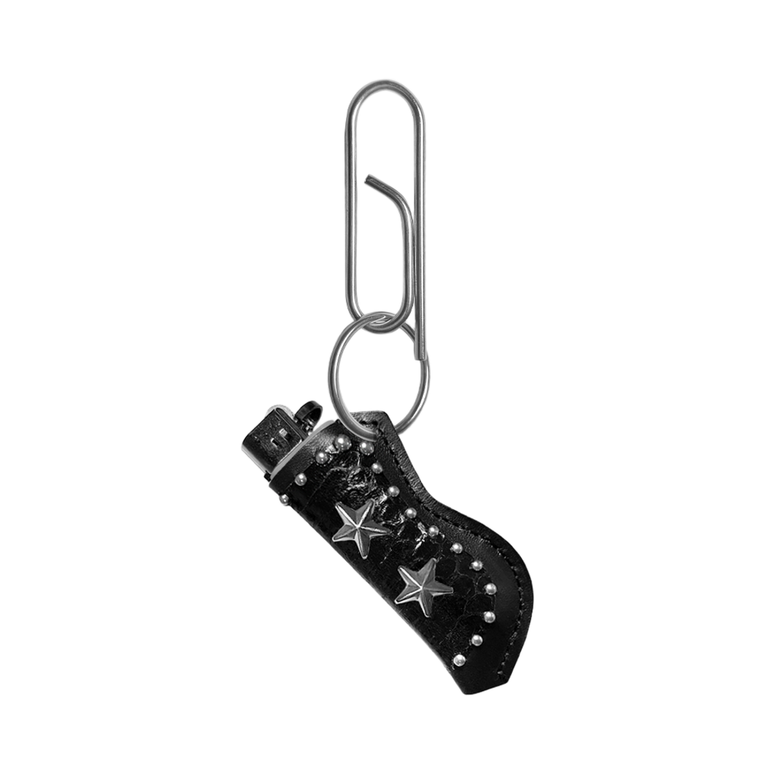 더트냅 더블 스타 레더 라이터 홀더 블랙 키링