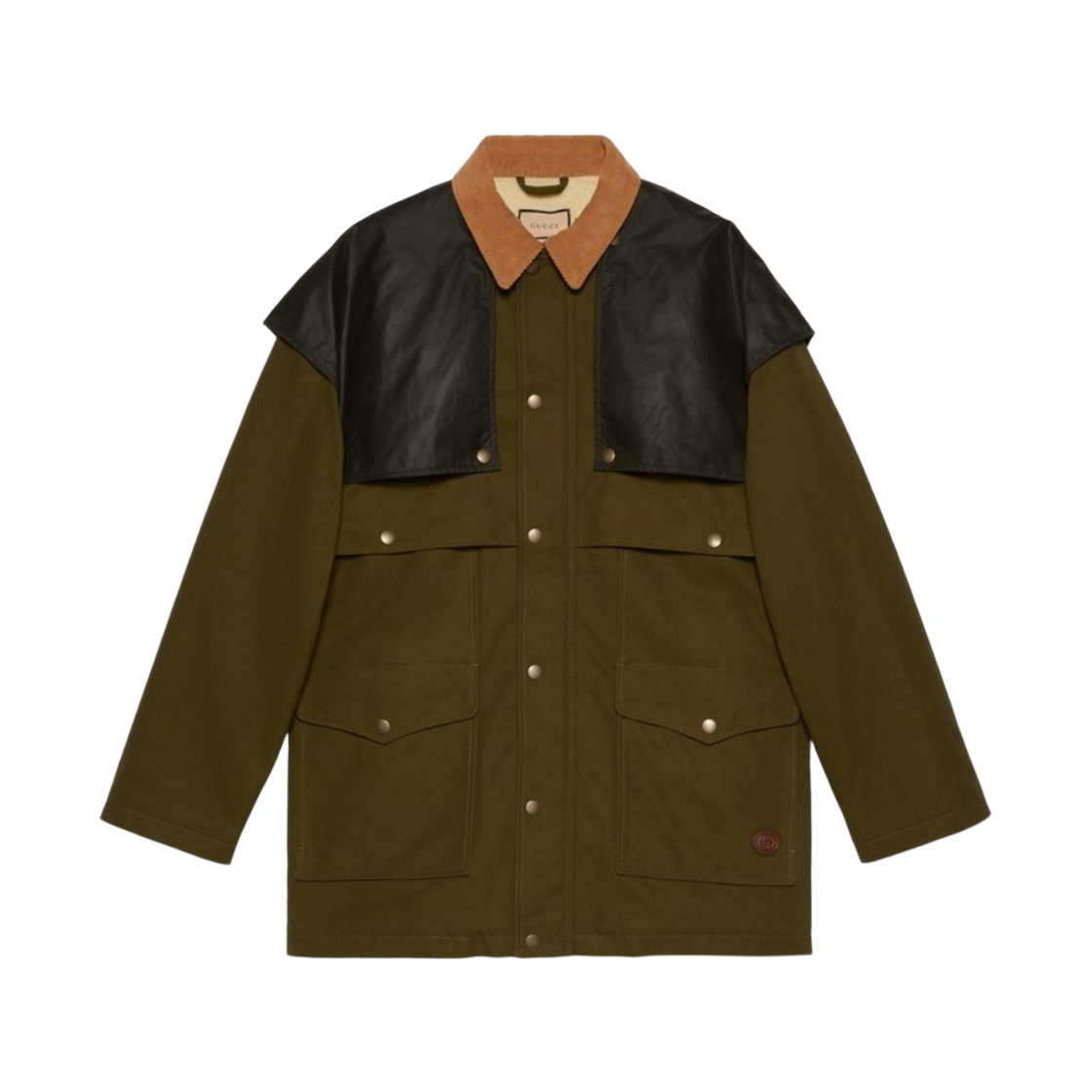 713235-XDB4D-3254 Gucci Dyed CTN Canvas Jacket Military Green Mix