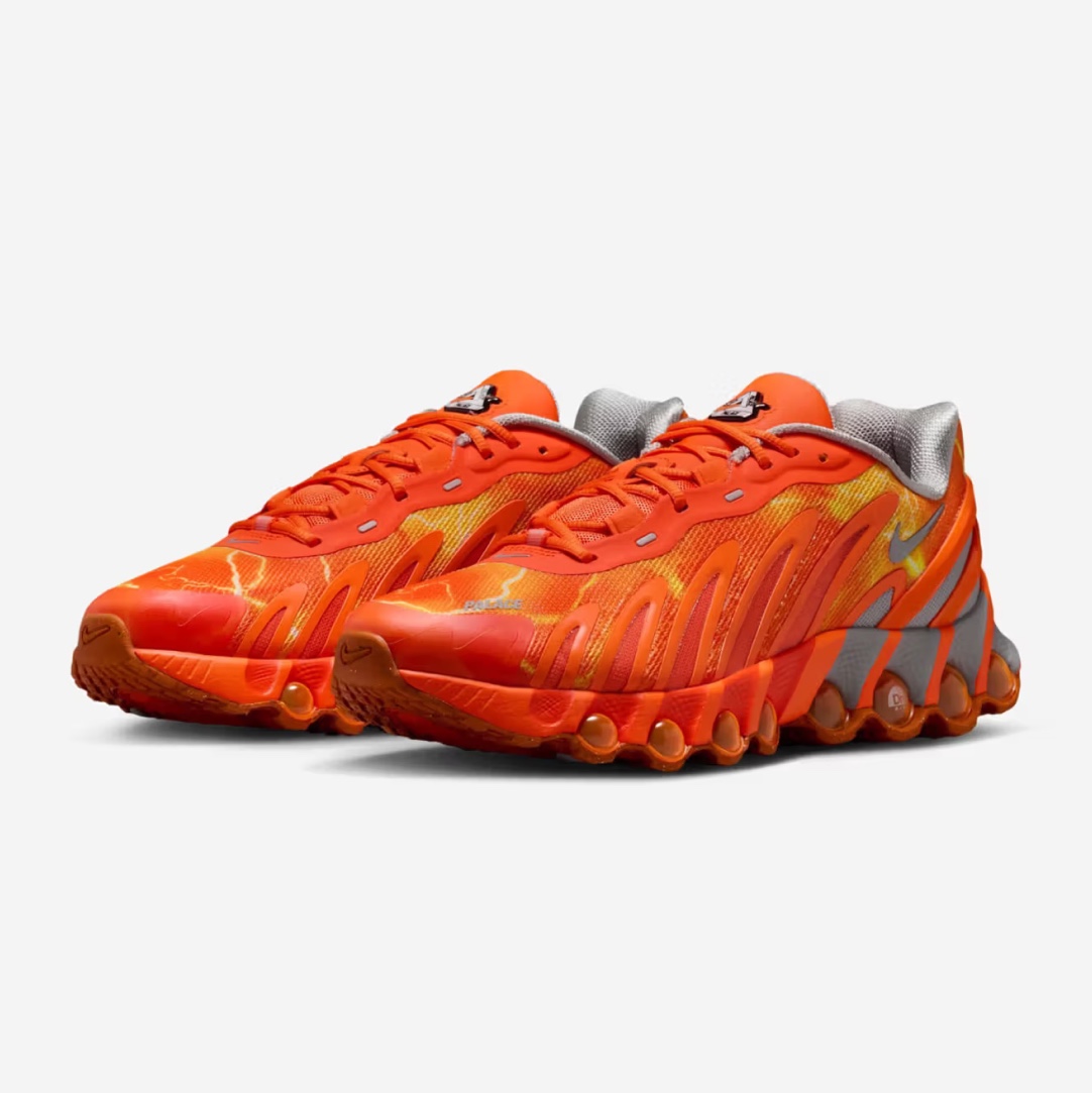 Nike x Palace Air Max Dn8 Black Safety Orange, Nike x Palace Air Max Dn8 Safety Orange Particle Grey 착용 스타일 - 2