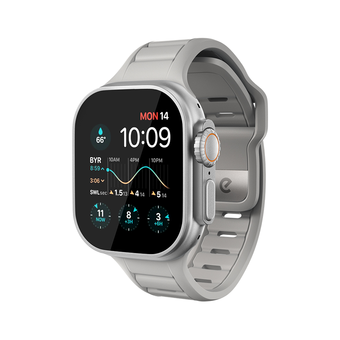 키버즈 저니 FKM 애플워치 스트랩 스톤 그레이(KEYBUDZ JOURNEY FKM APPLE WATCH STRAP Stone Grey)